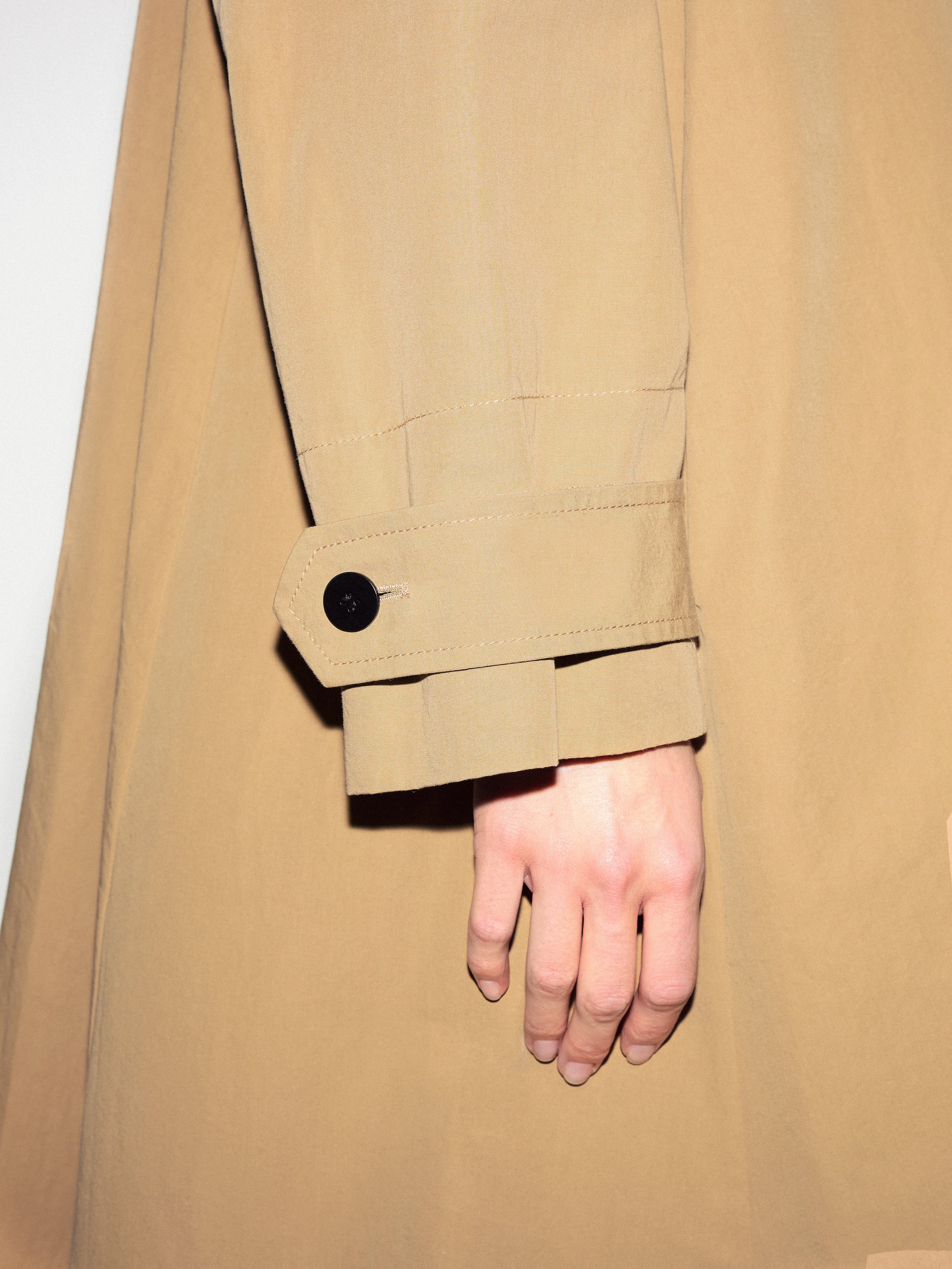 Naya Cotton A-line Trench Coat | Stone - Image 5