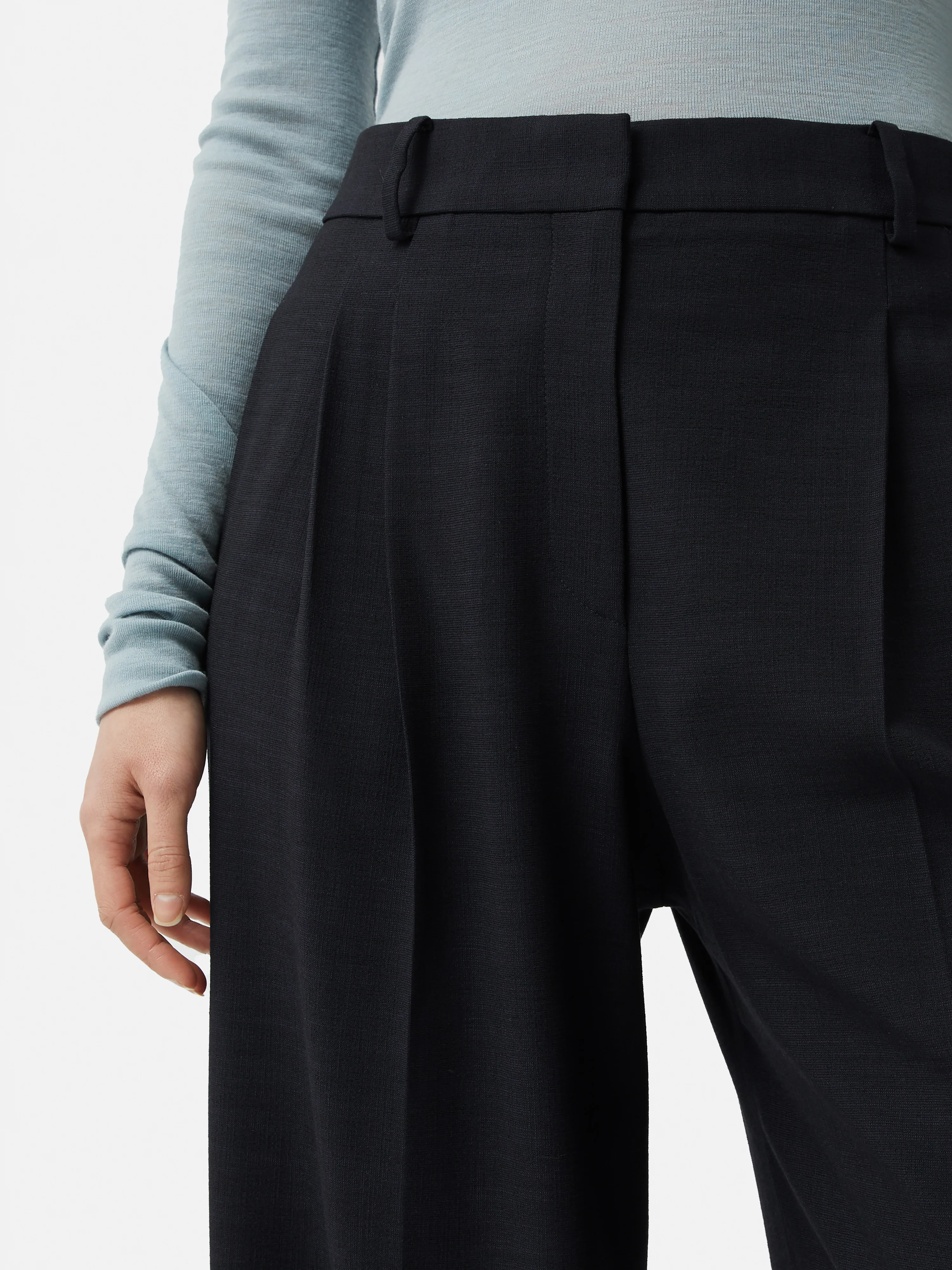 Nik Crosshatch Trouser | Navy - Image 4