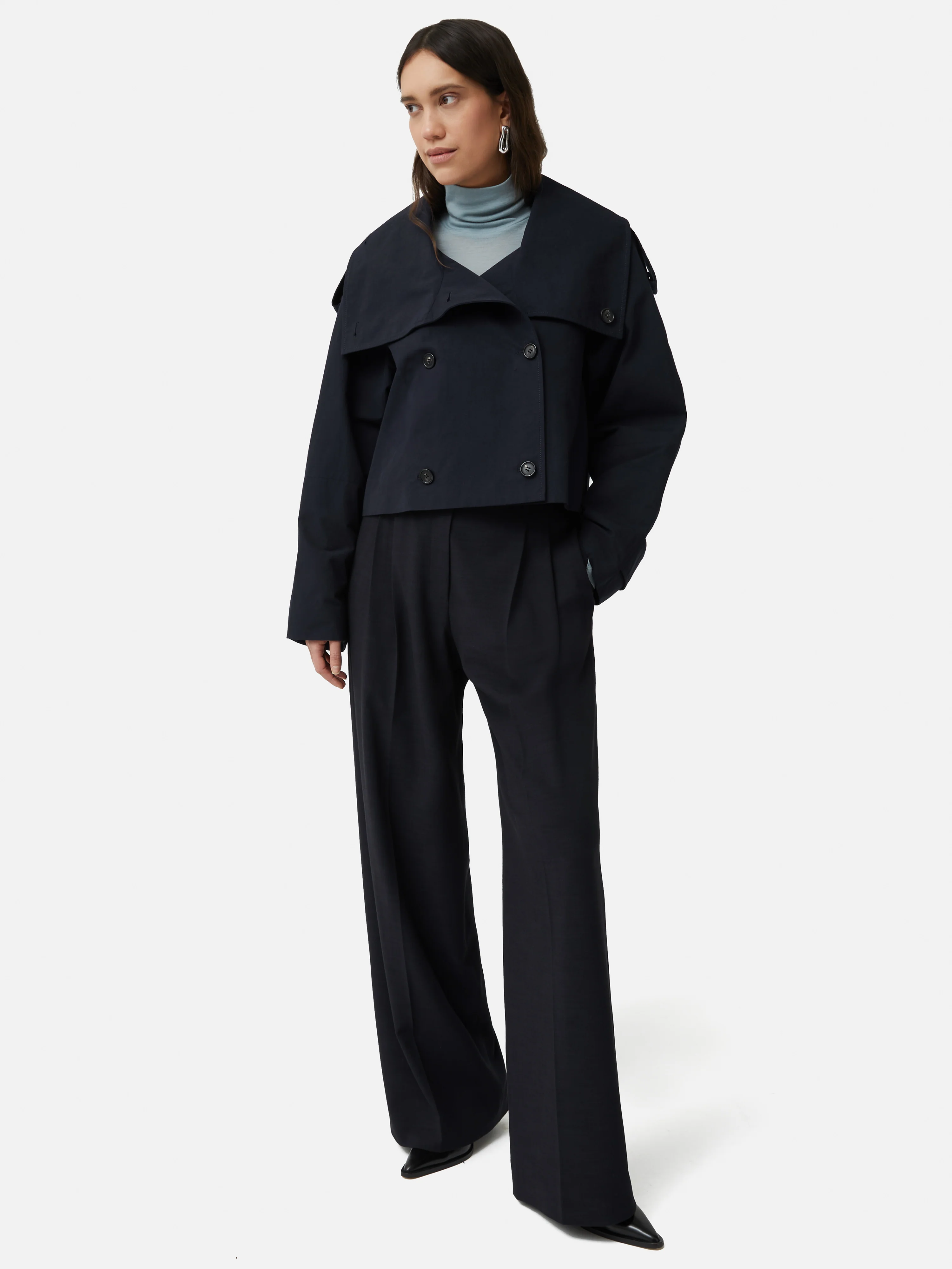 Nik Crosshatch Trouser | Navy - Image 6
