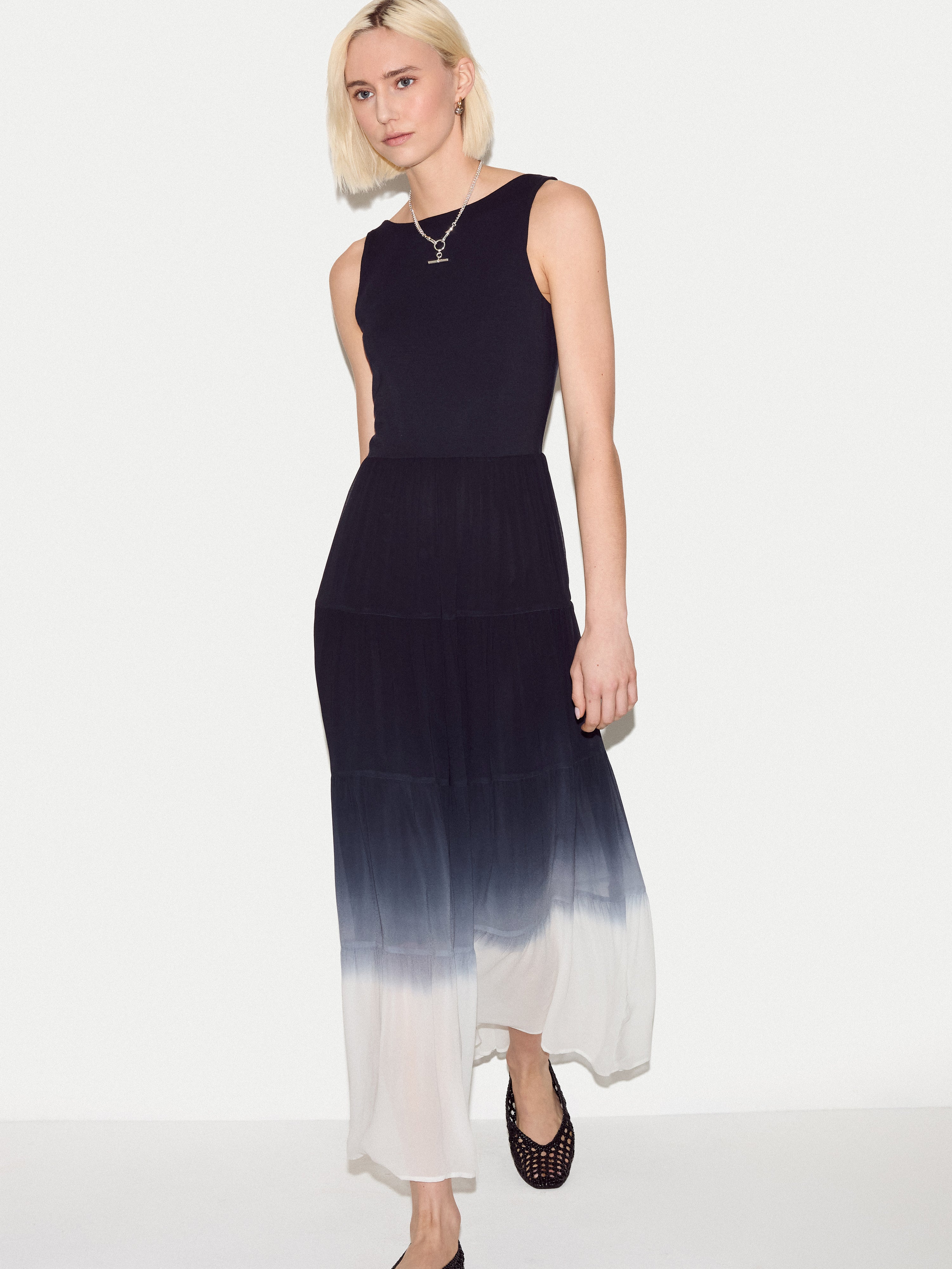 Ombre Tiered Tank Dress | Navy - Image 3