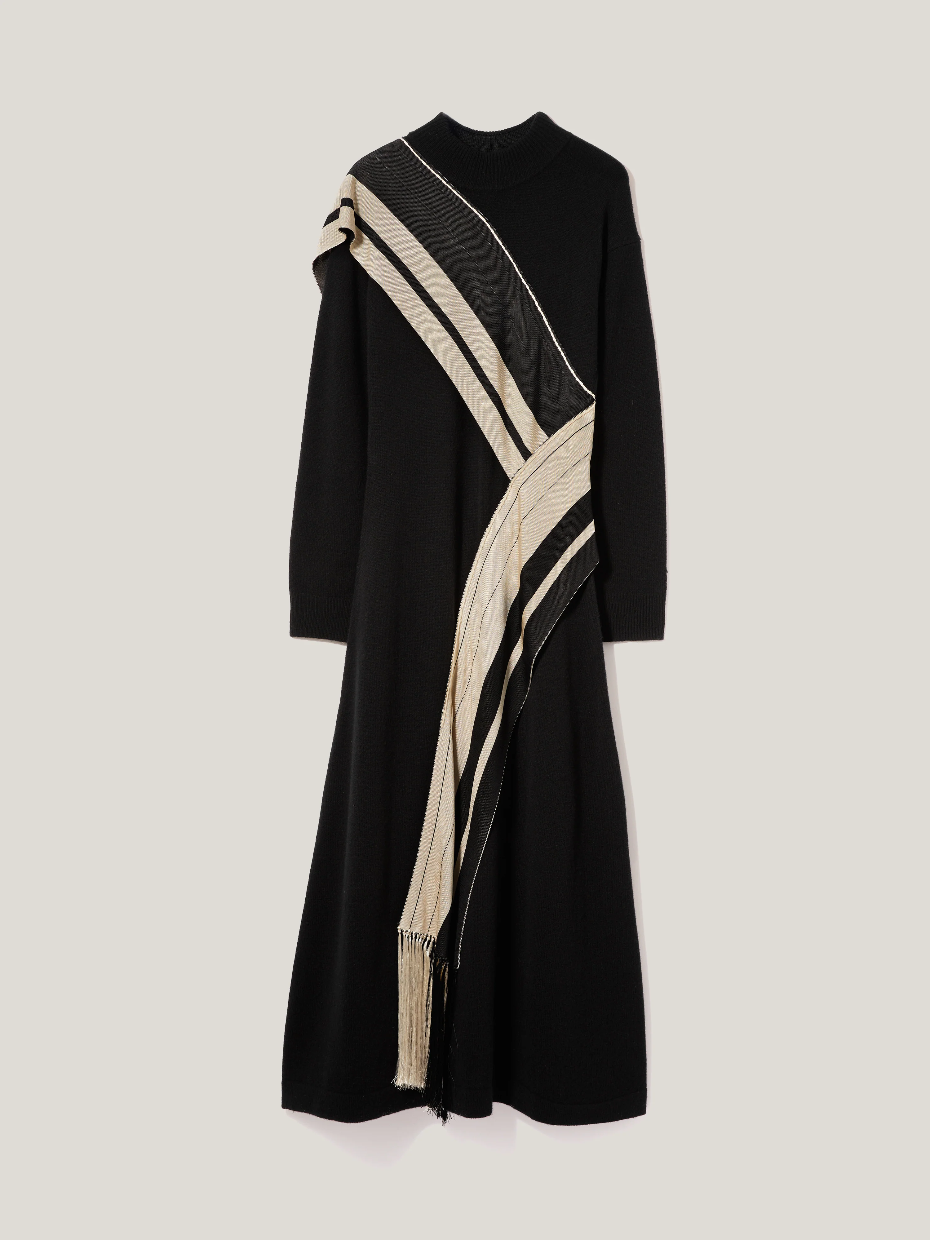 Opera Scarf Knitted Dress | Black - Image 8