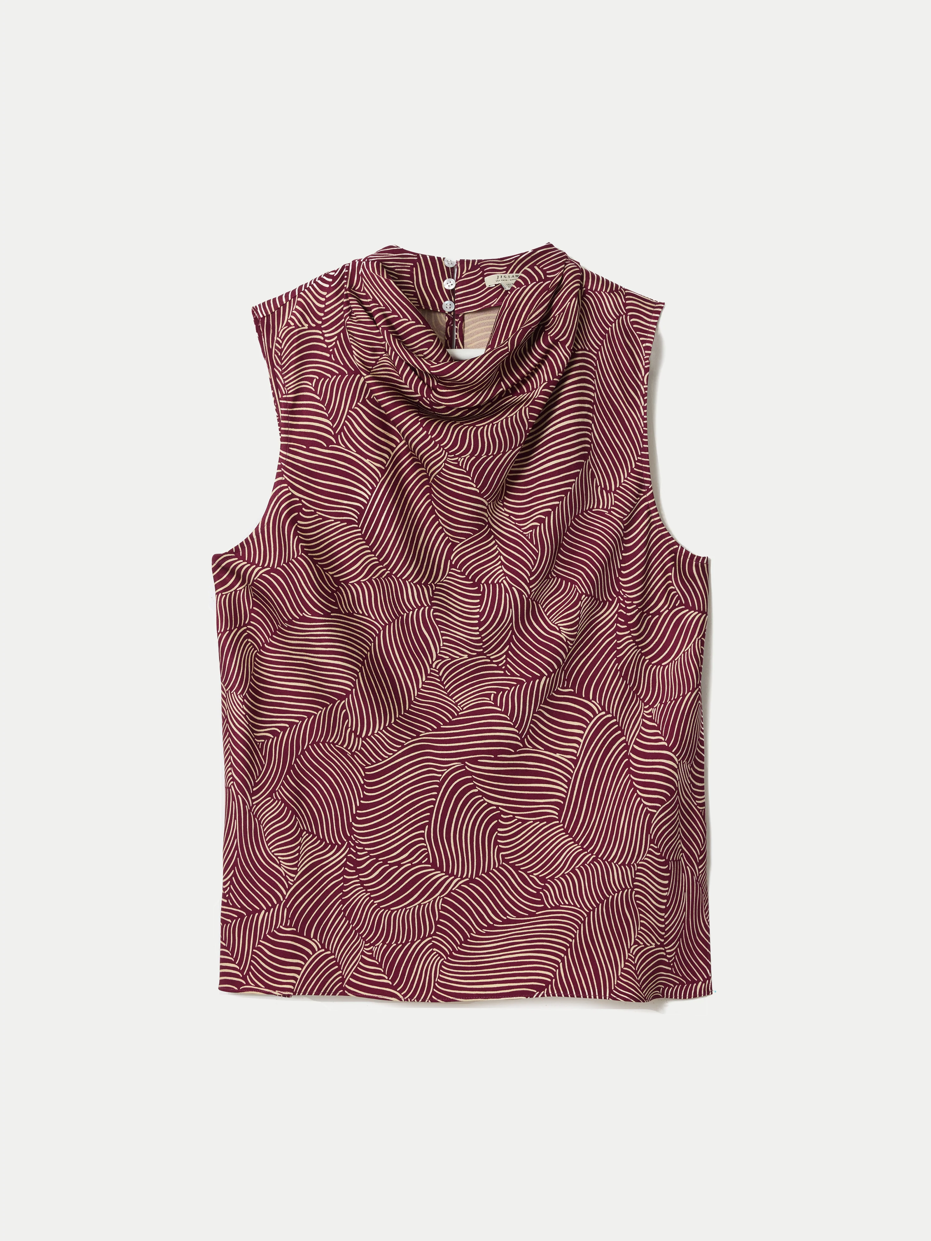 Optic Swirl Cowl Neck Top | Red - Image 6