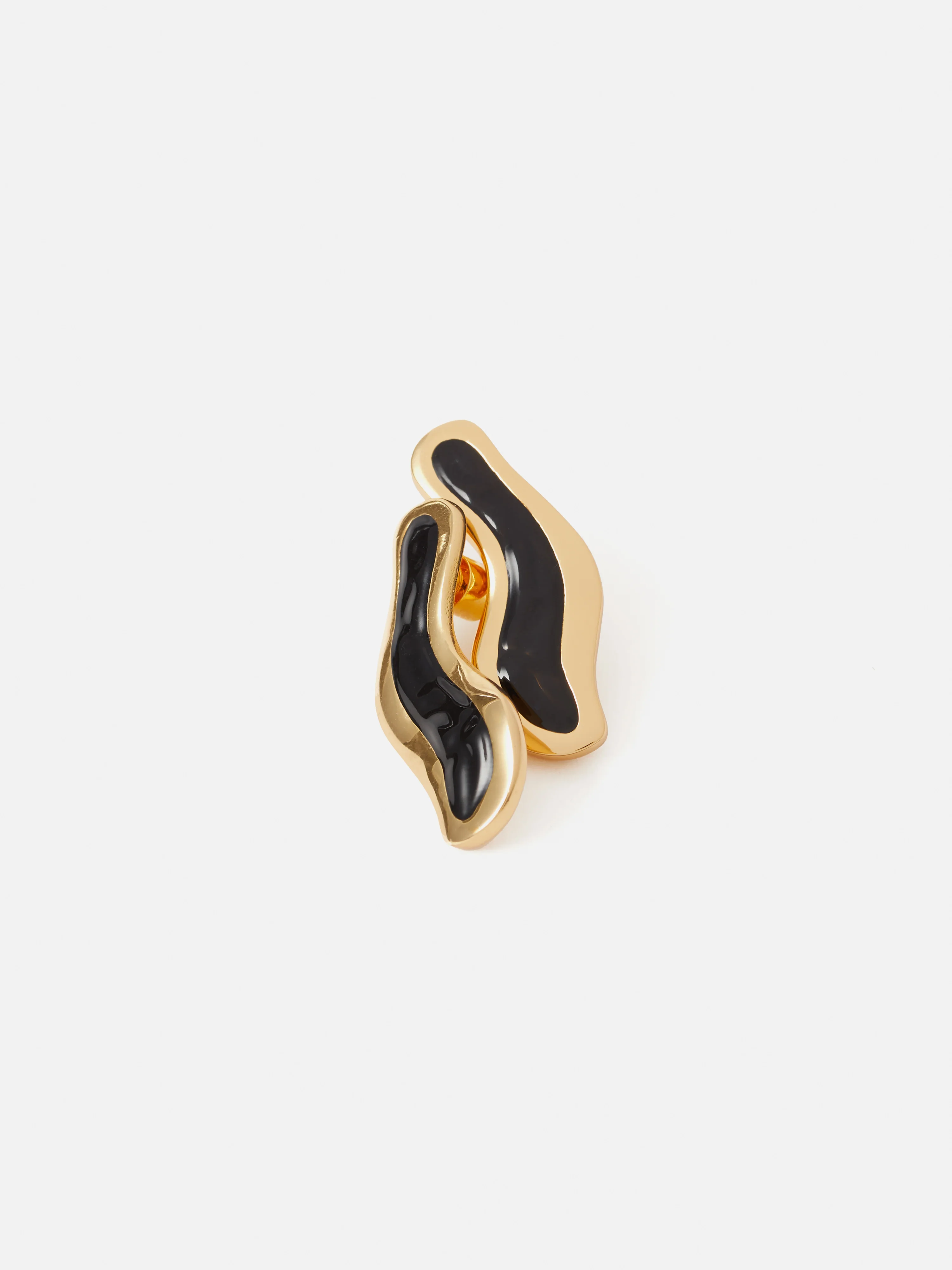 Organic Enamel Inlay Earrings | Black - Image 3