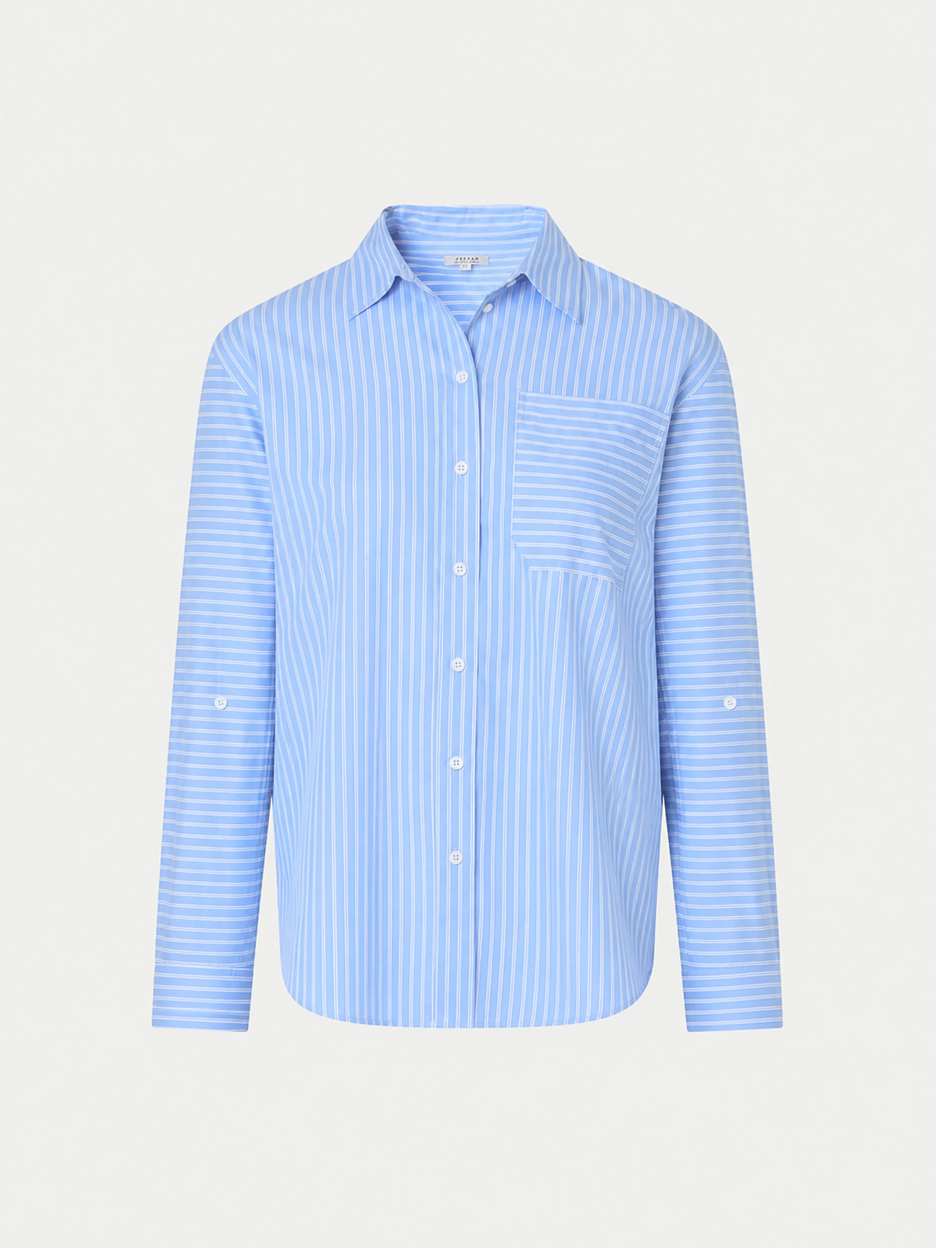 Oversized Cotton Stripe Shirt | Blue - Image 5