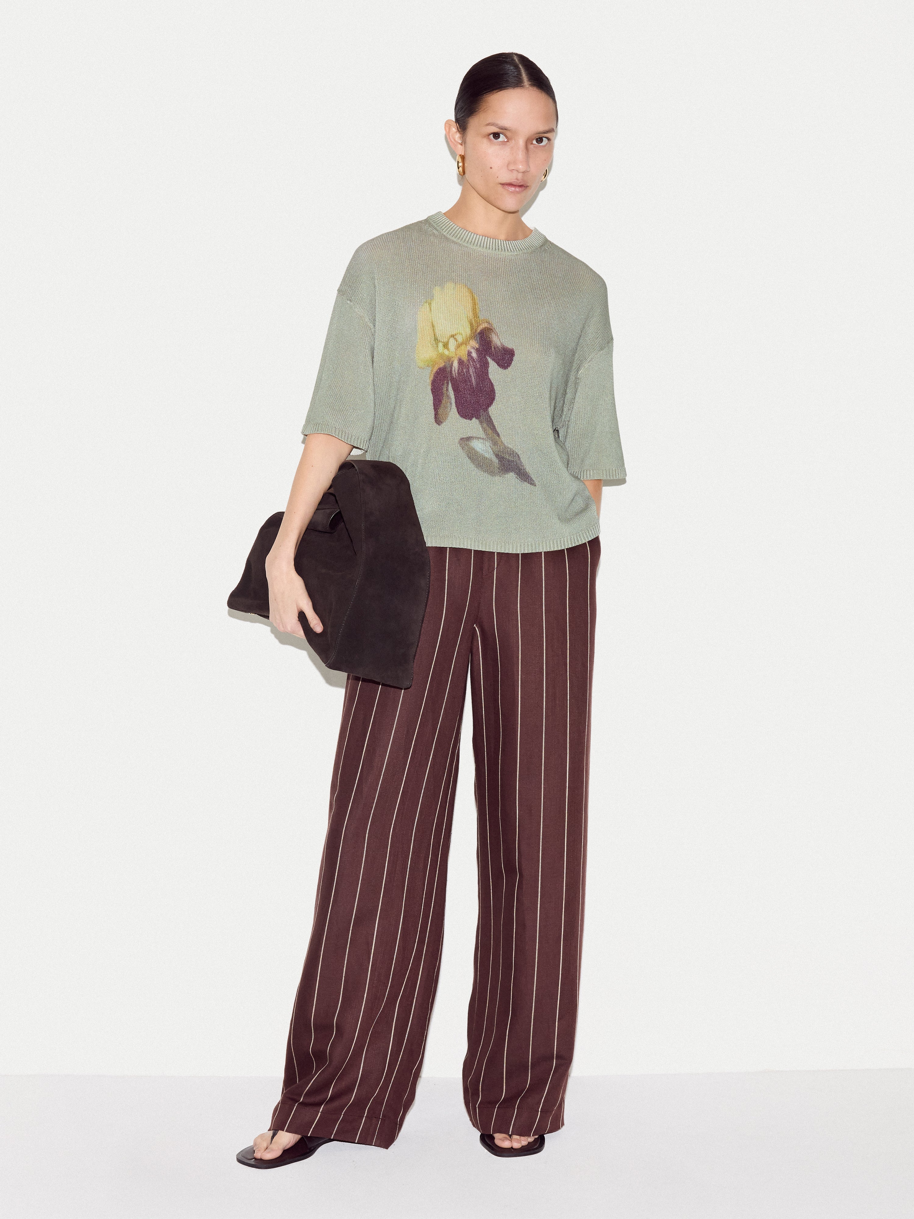 Painted Iris Print Jumper | Green - Image 4