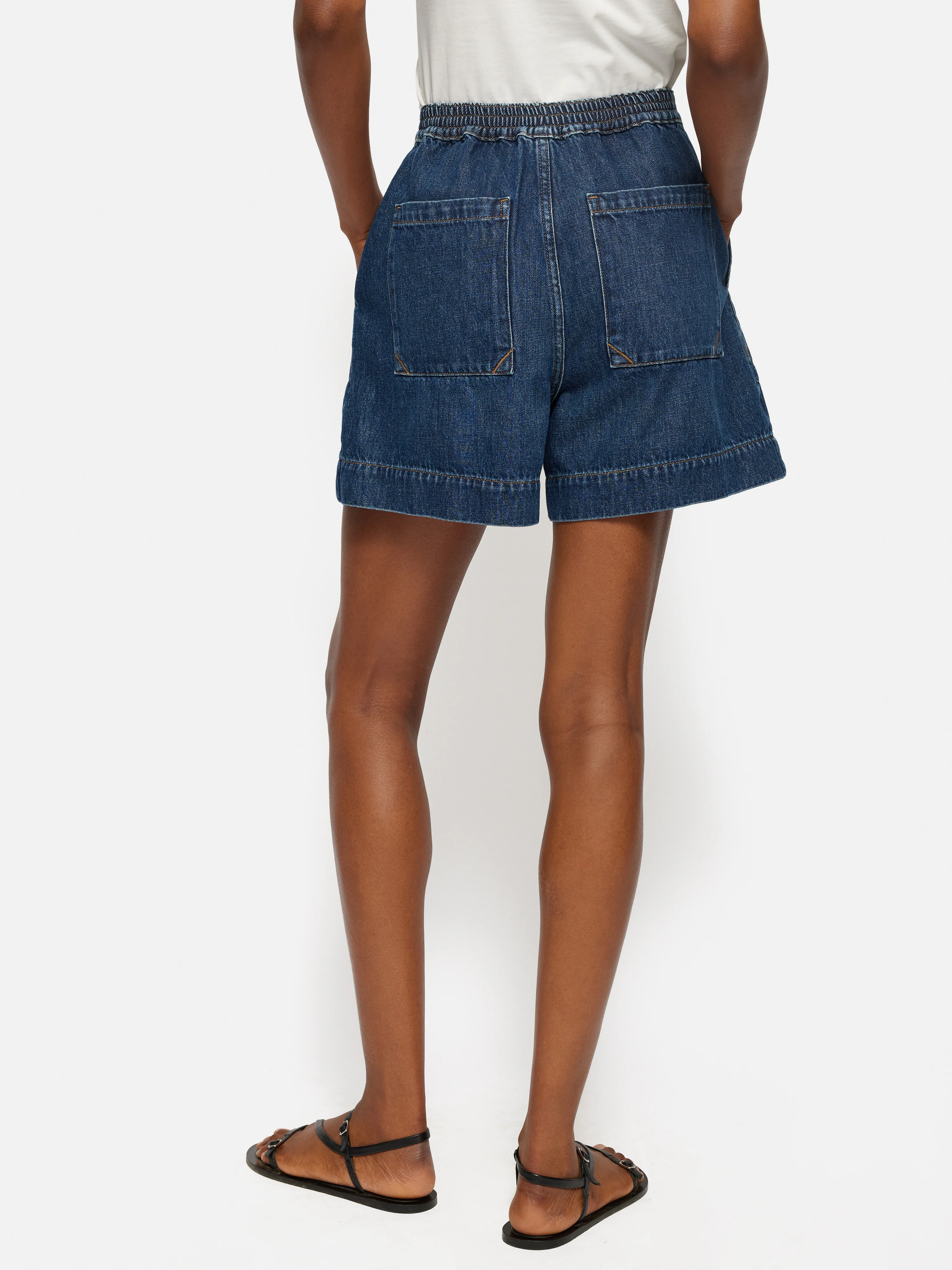 Denim Patch Pocket Shorts | Blue - Image 5