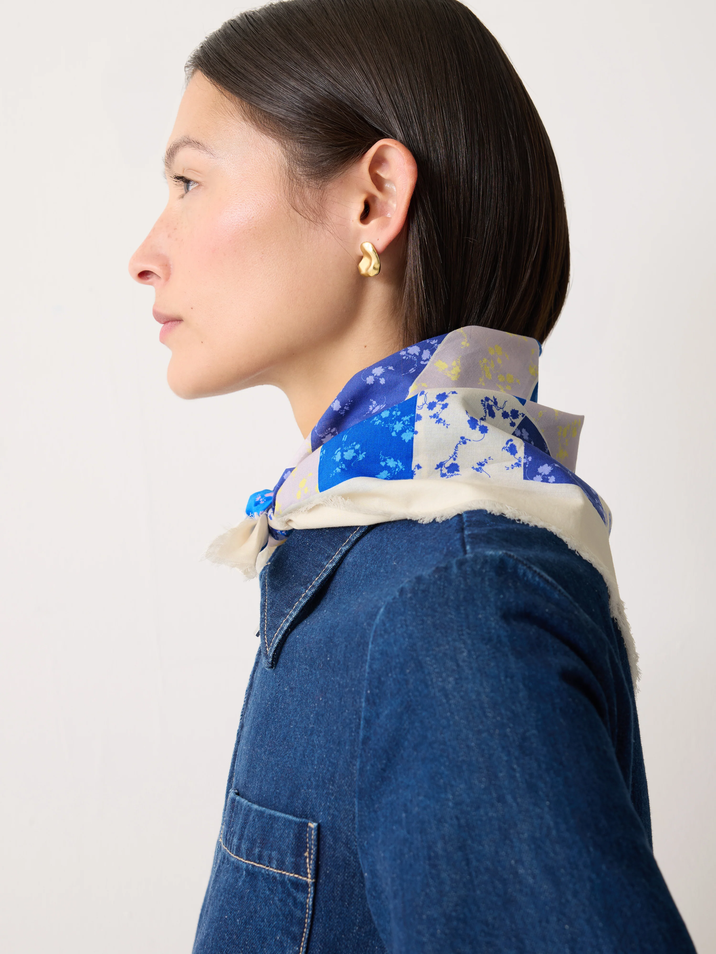 Patchwork Bandana Scarf | Blue - Image 2