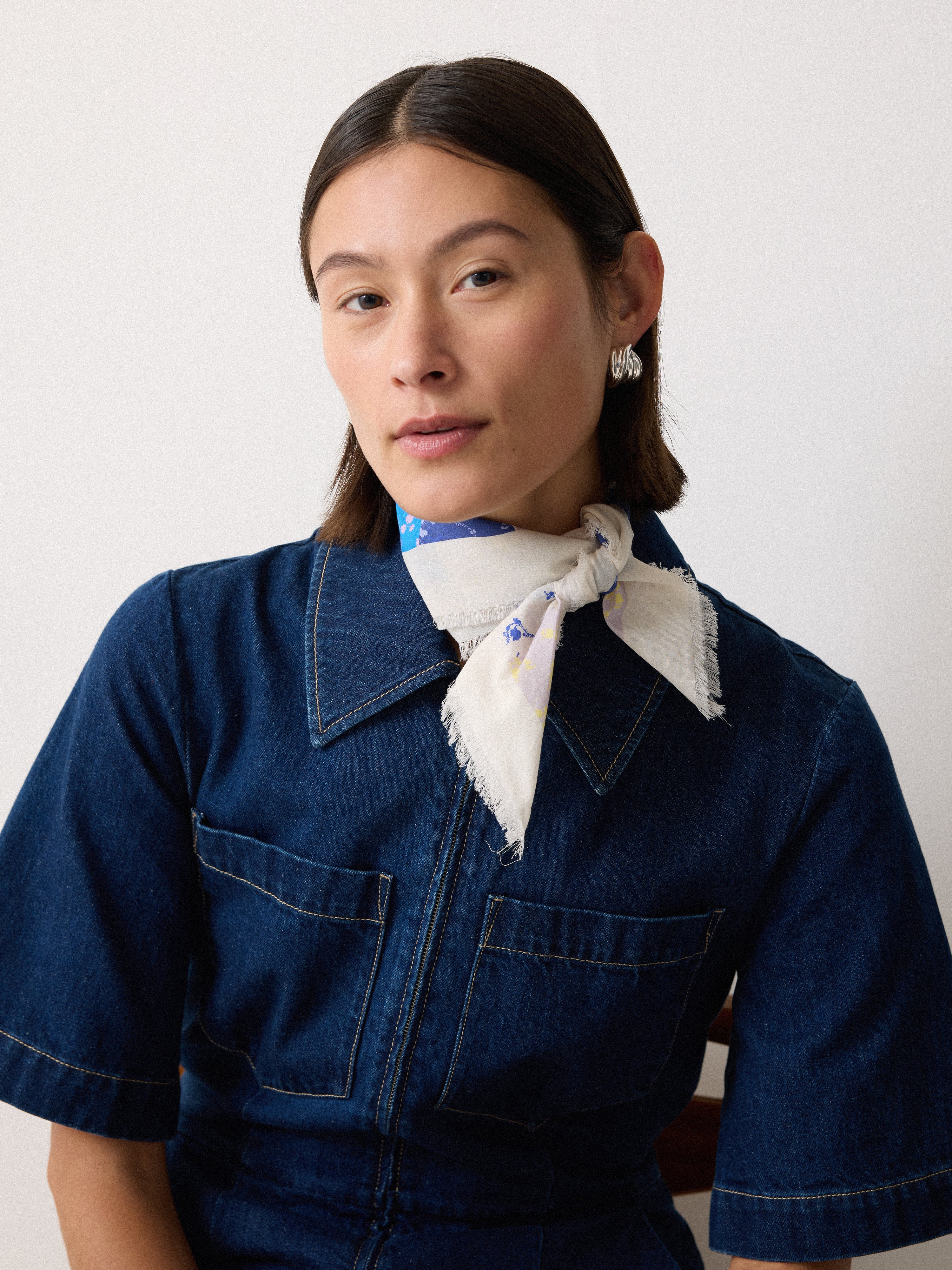 Patchwork Bandana Scarf | Blue - Image 4