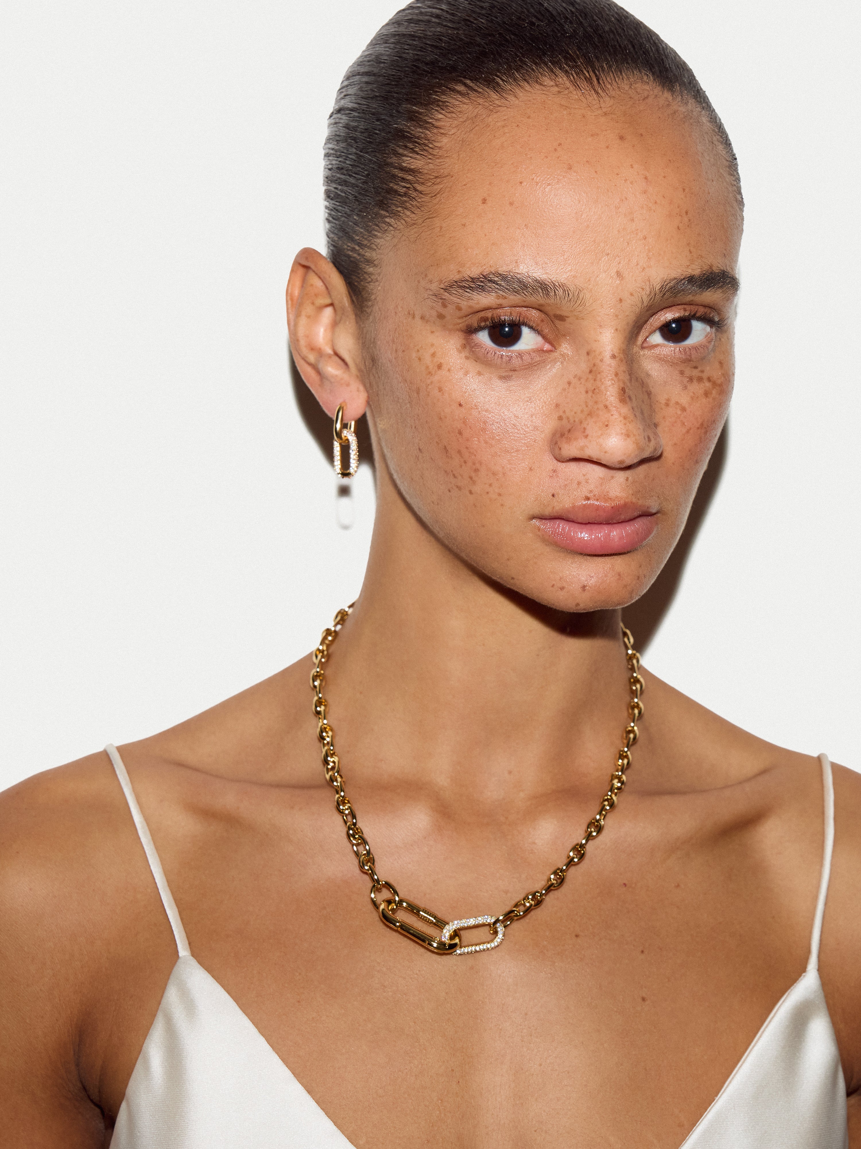 Pave Chain Necklace | Gold