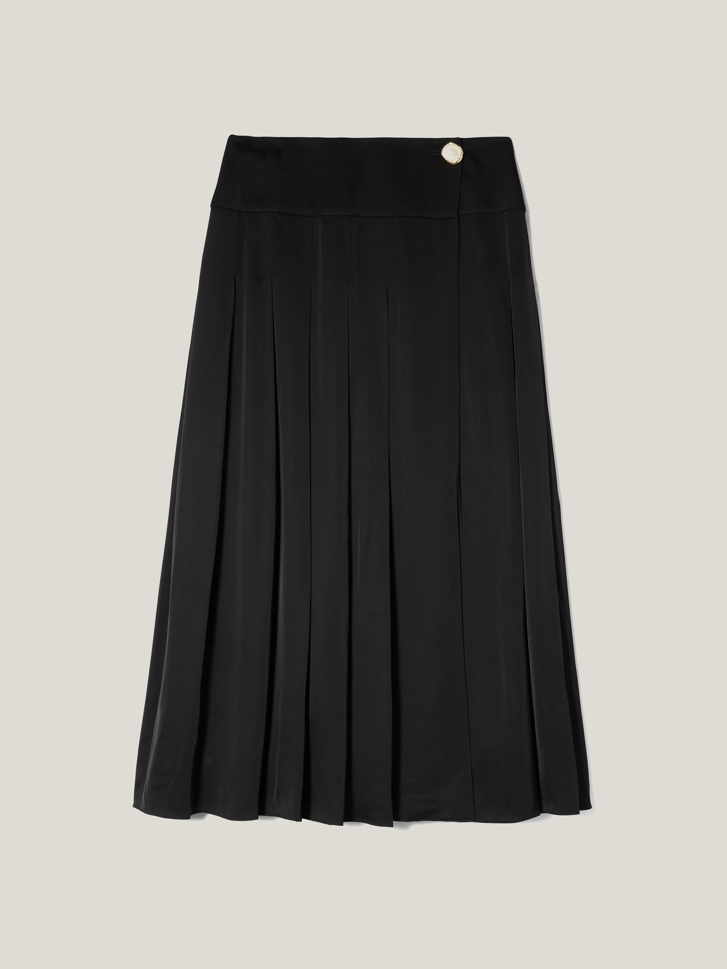 Pleated Midi Skirt | Black - Image 7