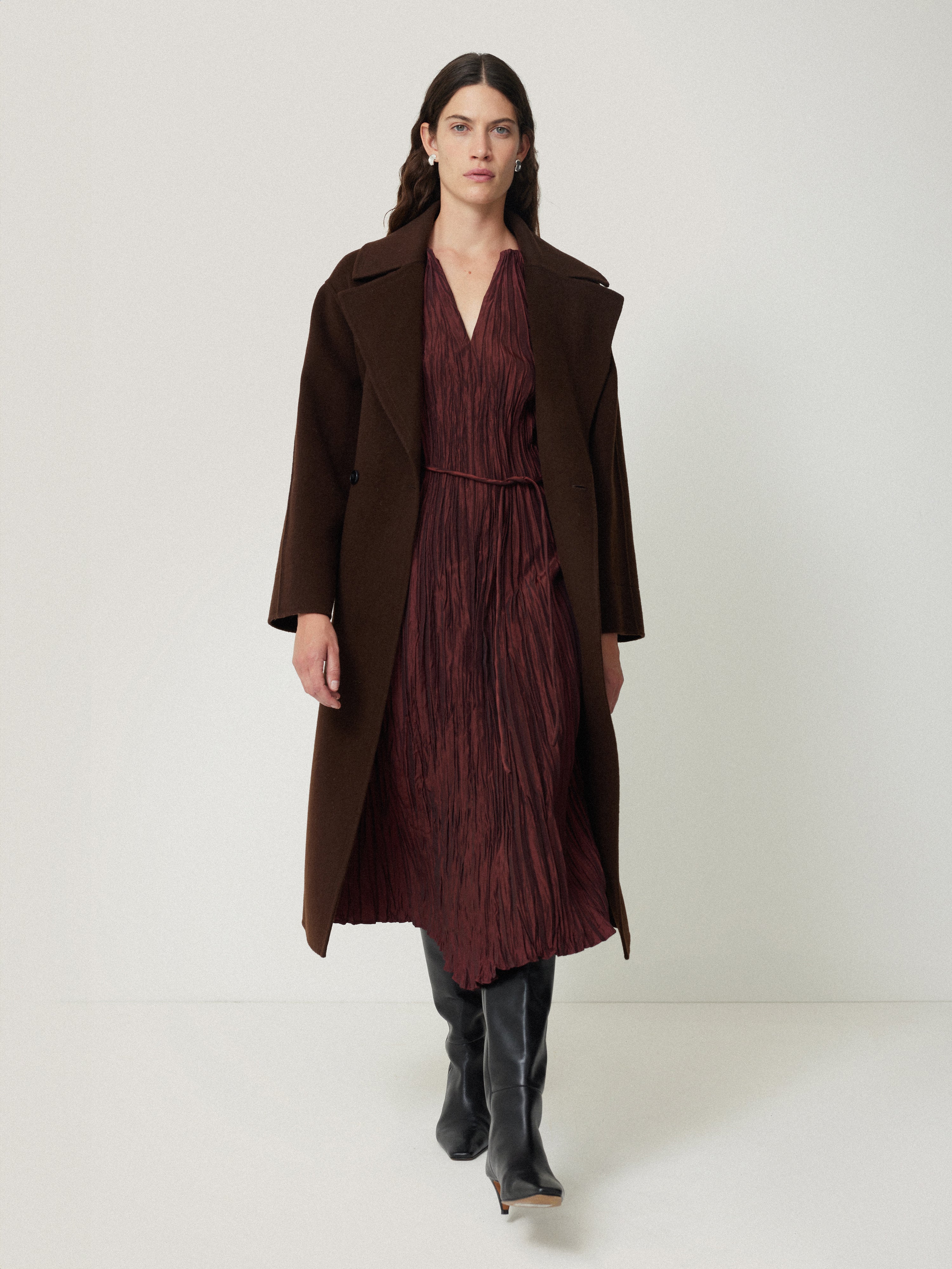 Plisse Belted Dress | Red - Image 5