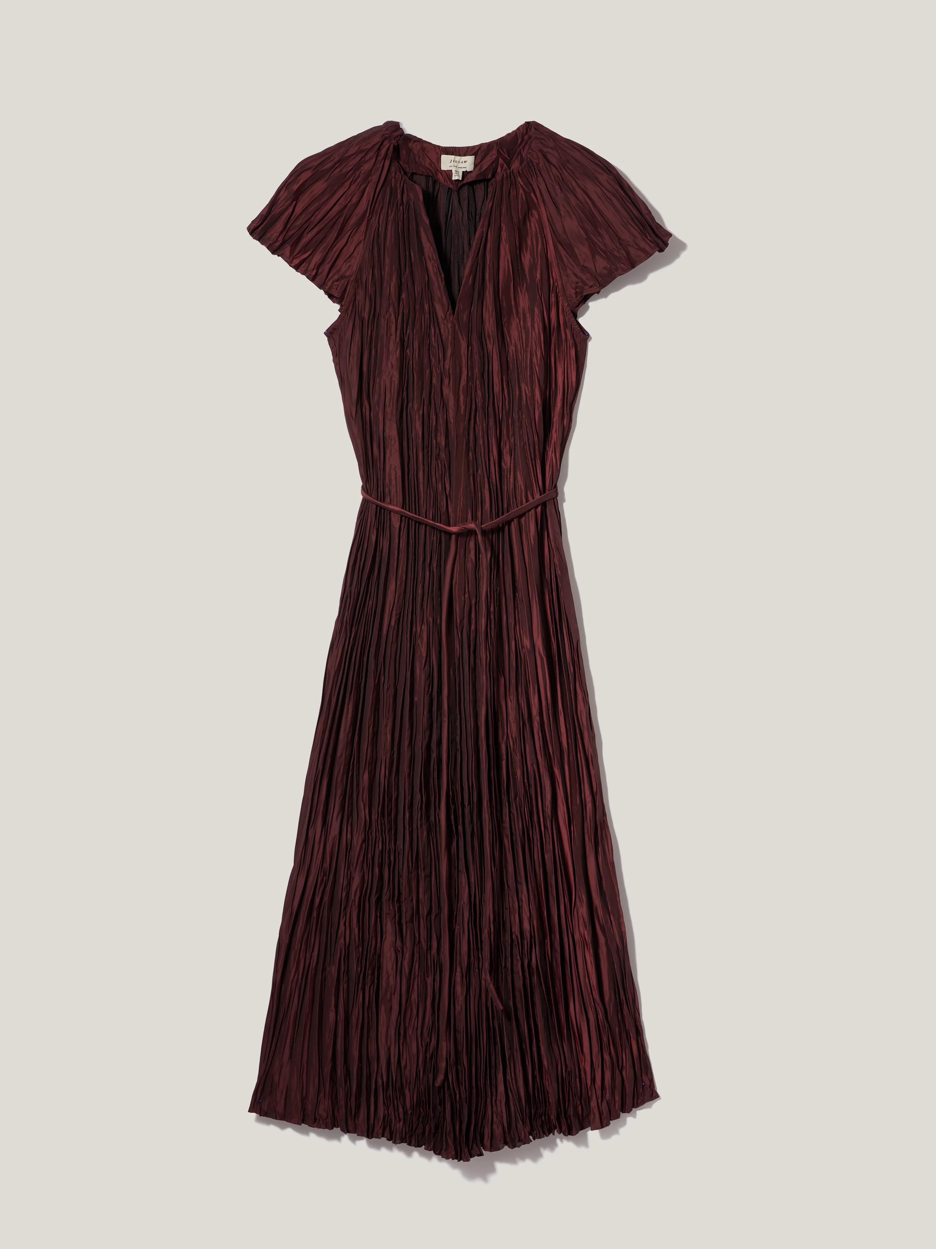 Plisse Belted Dress | Red - Image 7