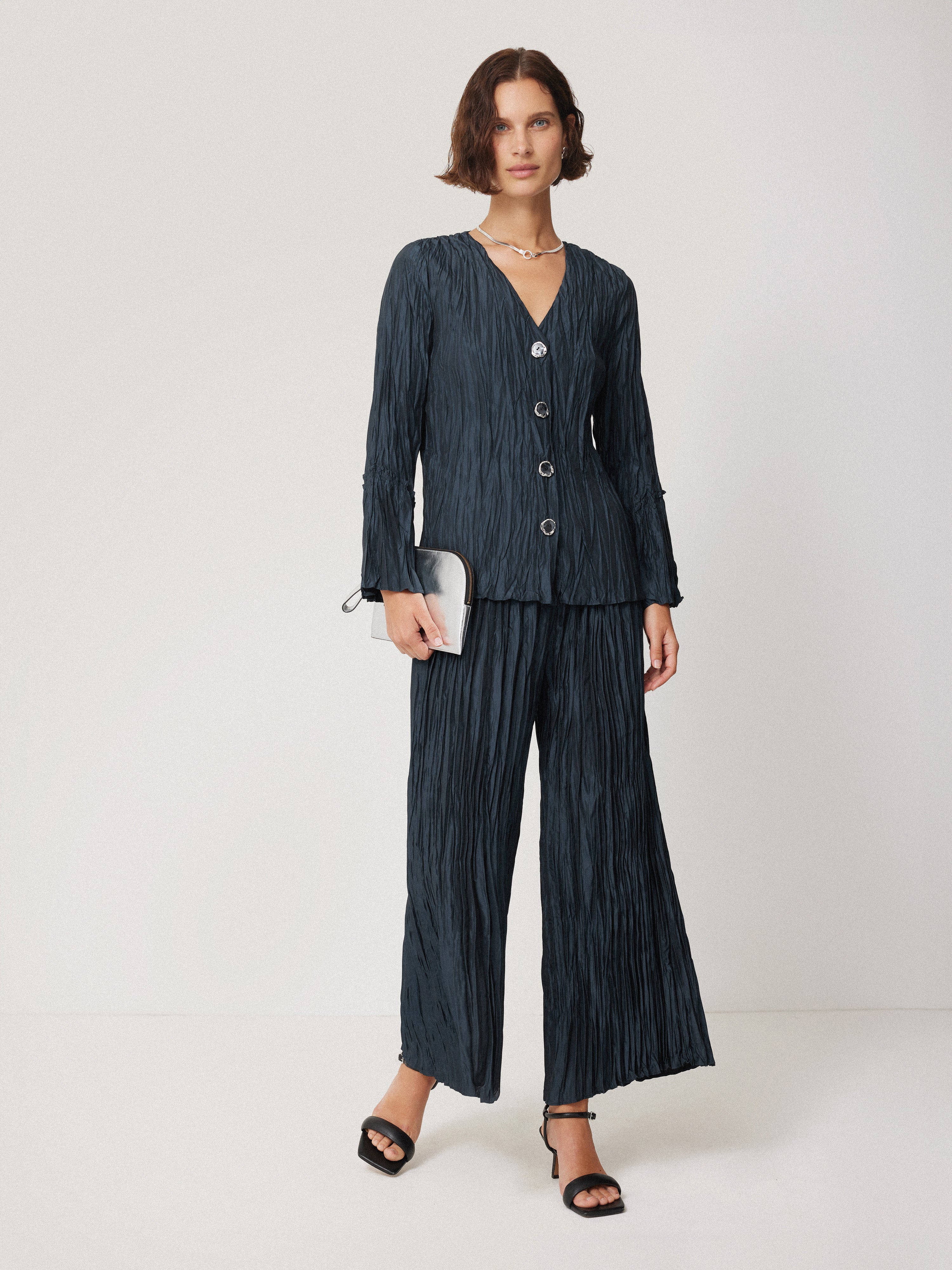 Plisse Trouser | Navy - Image 5