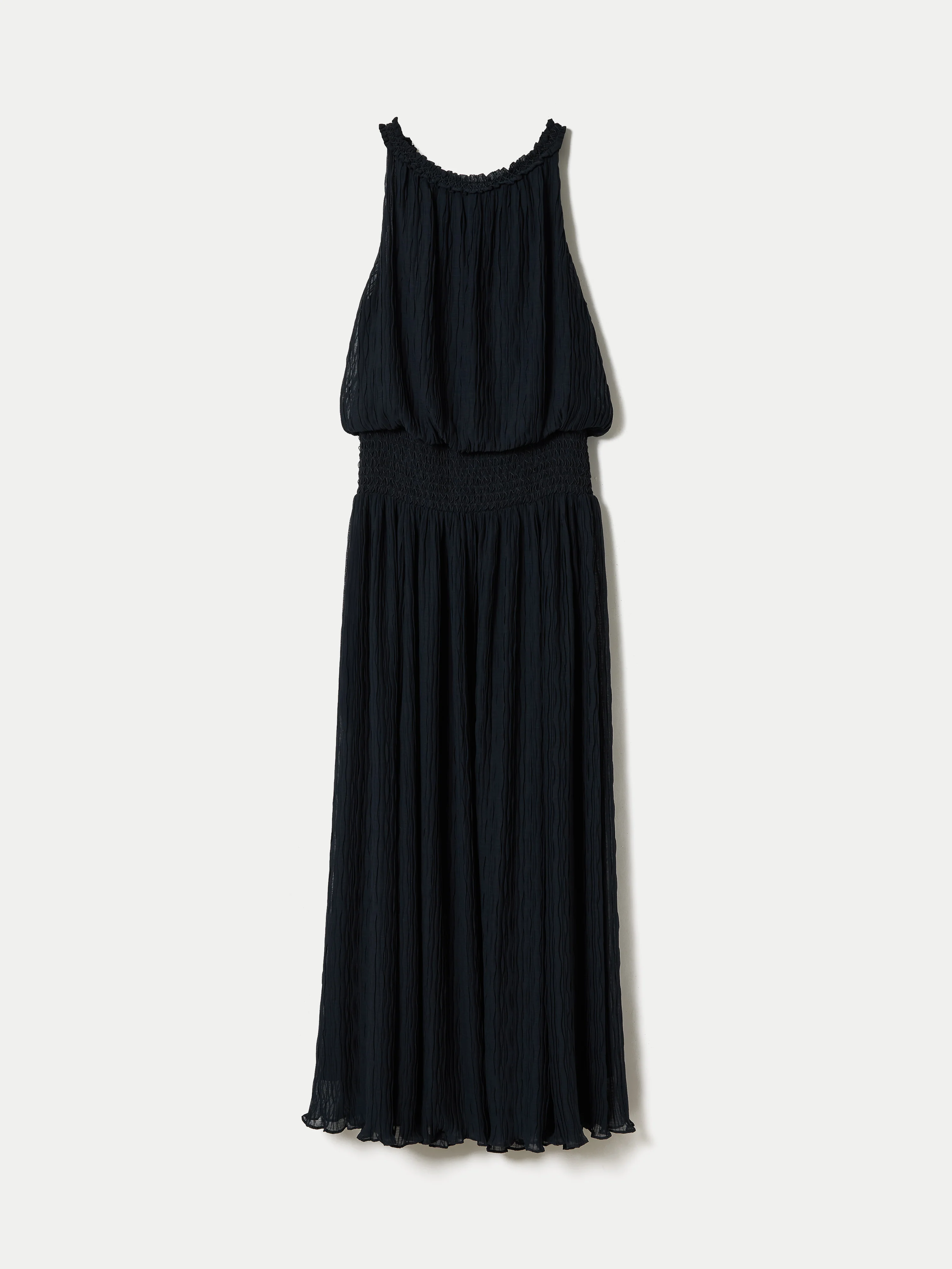 Plisse Smocked Dress | Navy - Image 7