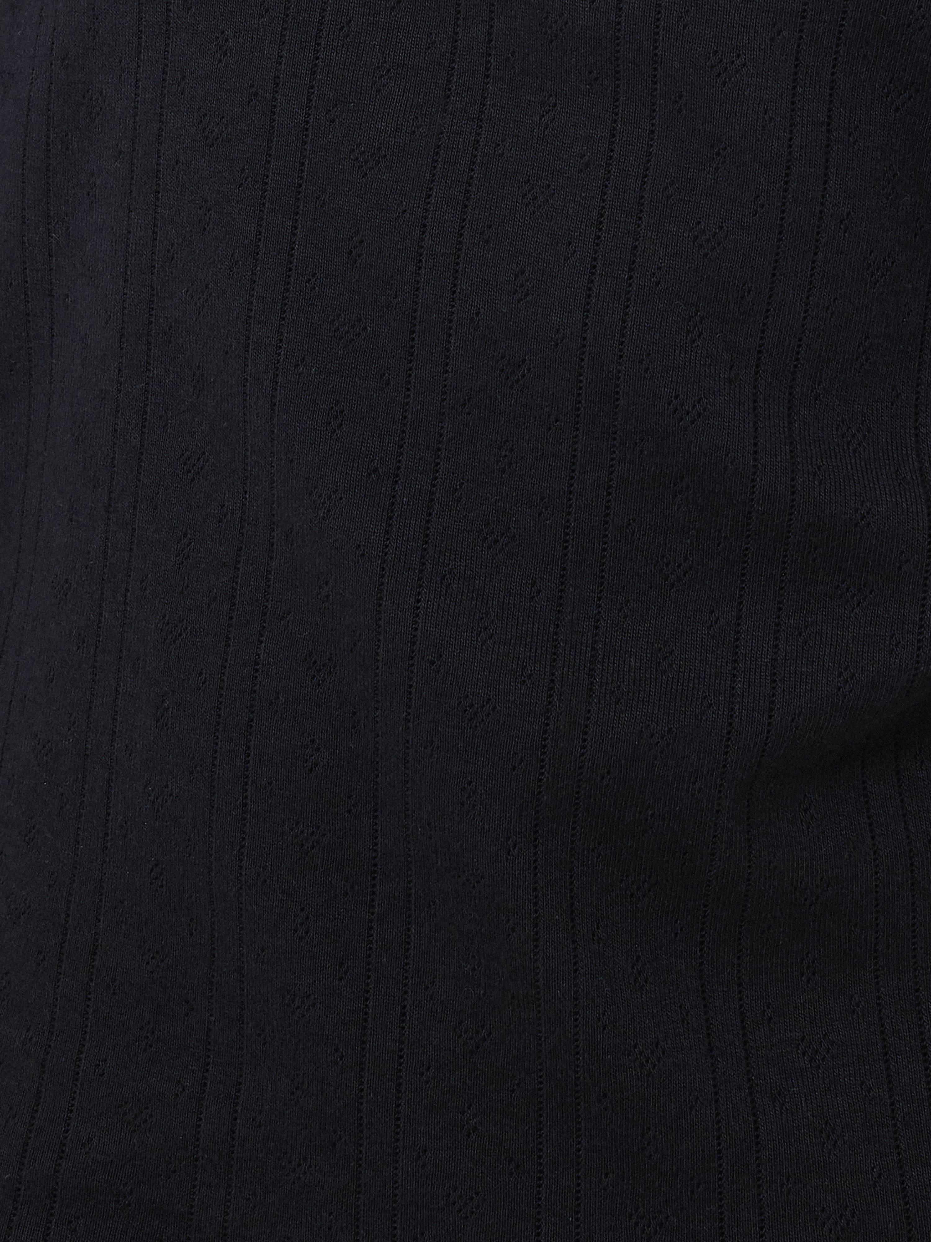 Pointelle Pyjama Henley Top | Navy - Image 5