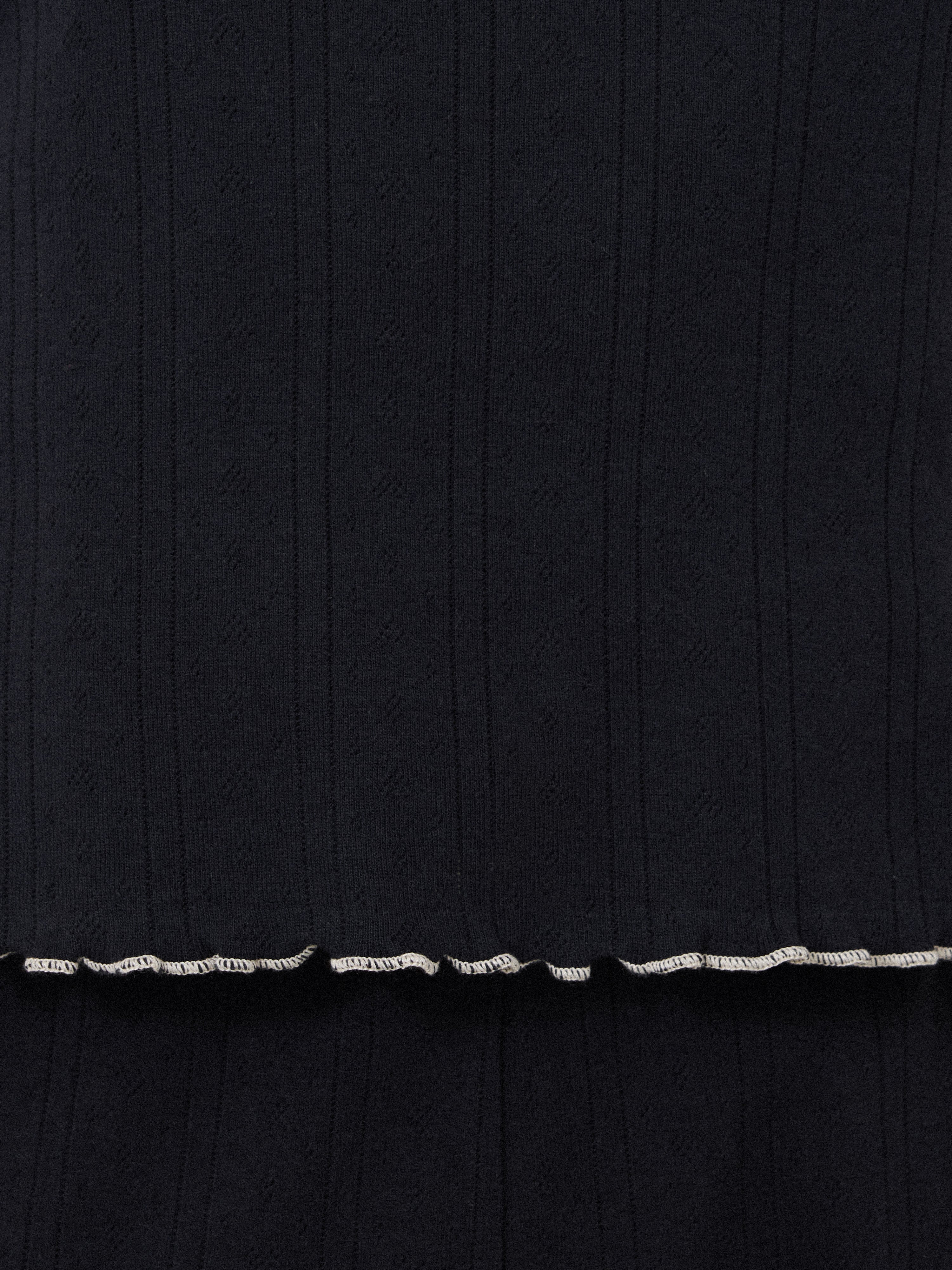 Pointelle Pyjama Vest Top | Navy - Image 5