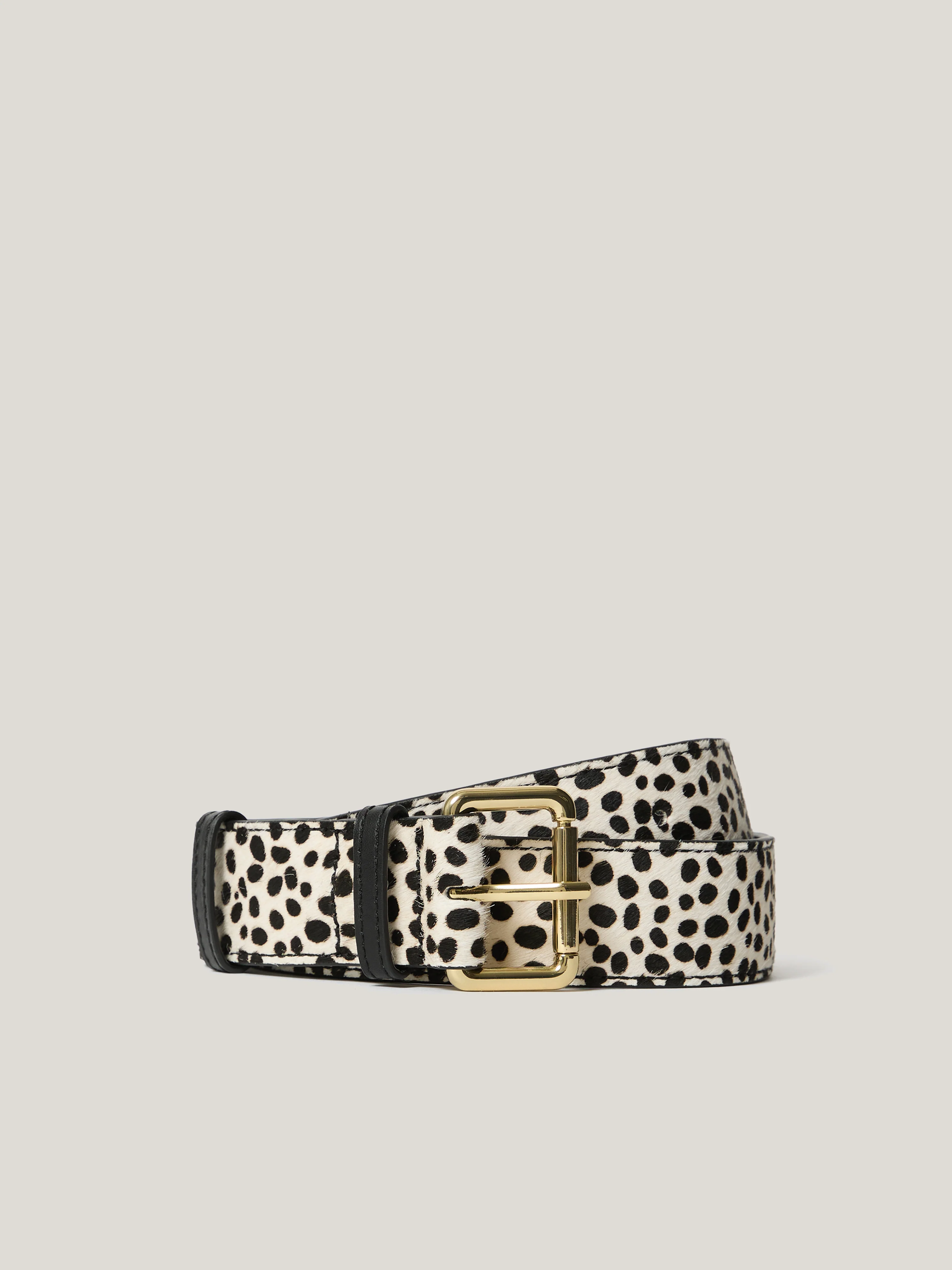 Polka Dot Calf Hair Belt | Monochrome - Image 3