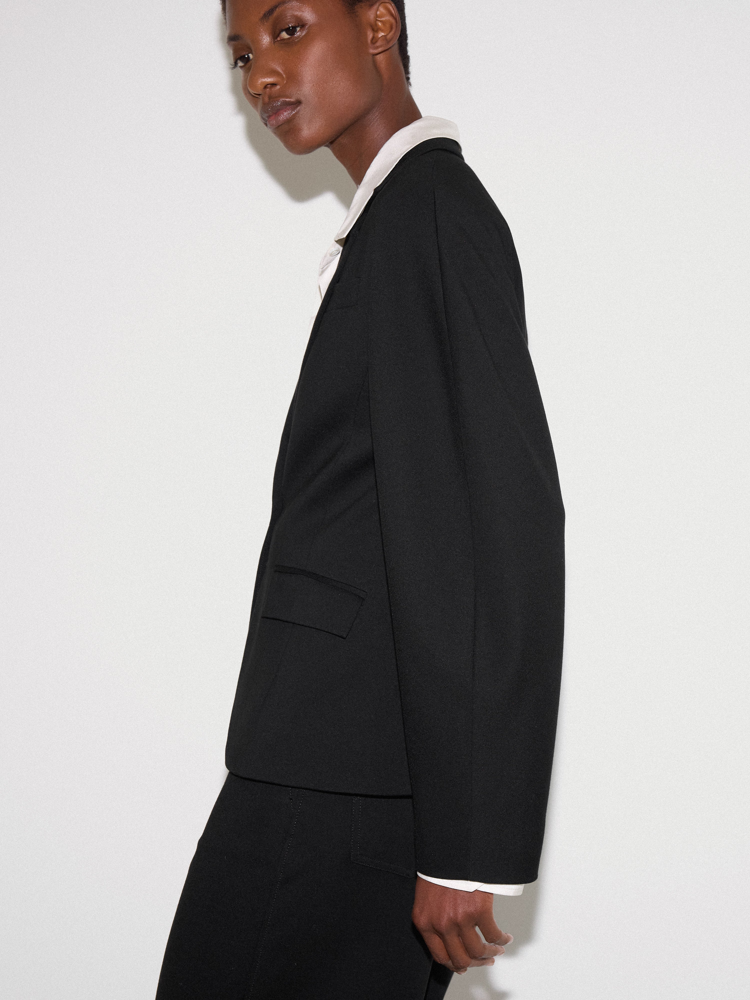 Ponte Jersey Sculpted Blazer | Black - Image 7