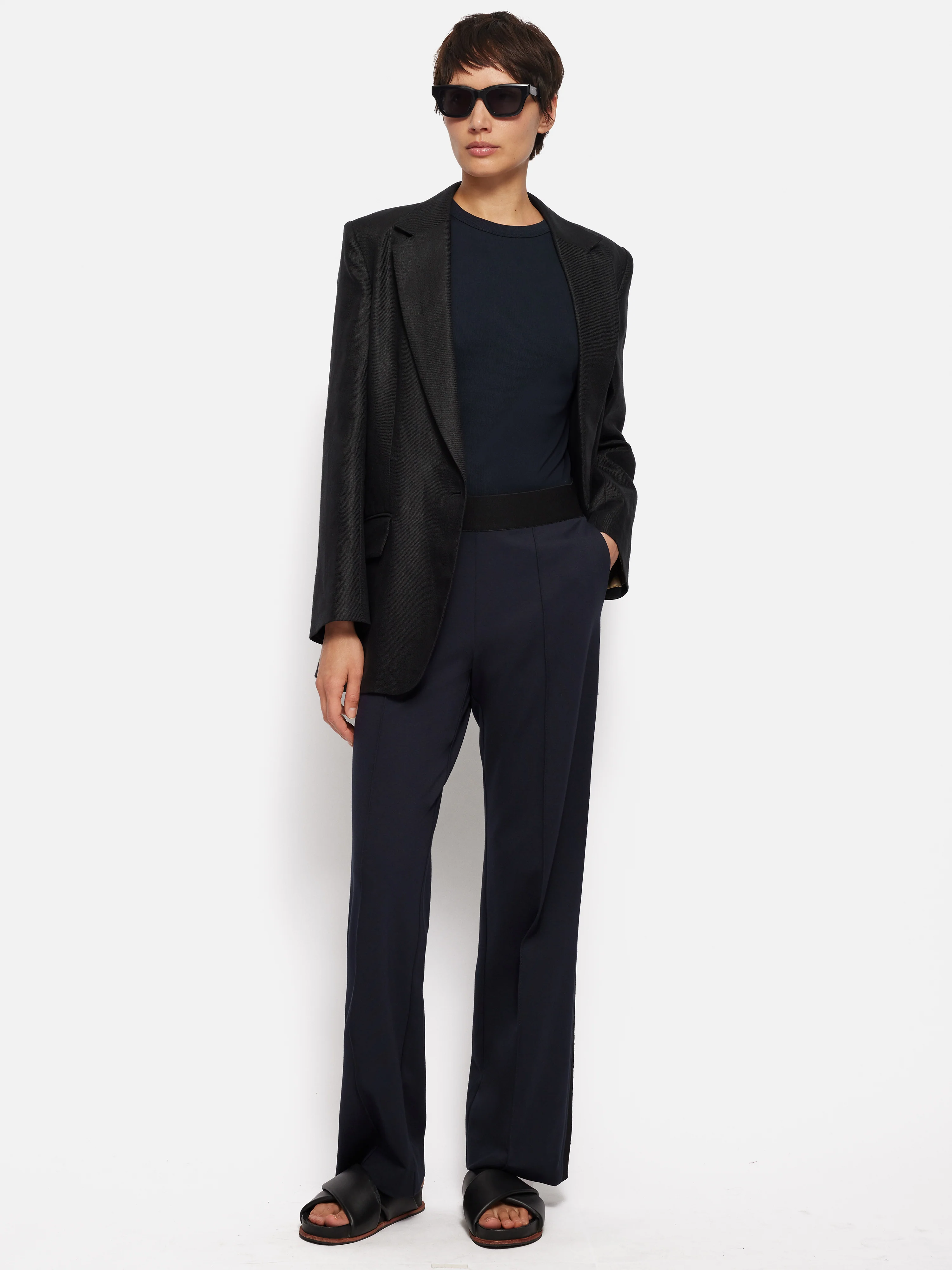 Ponte Trouser With Trim Detail | Navy - Image 6