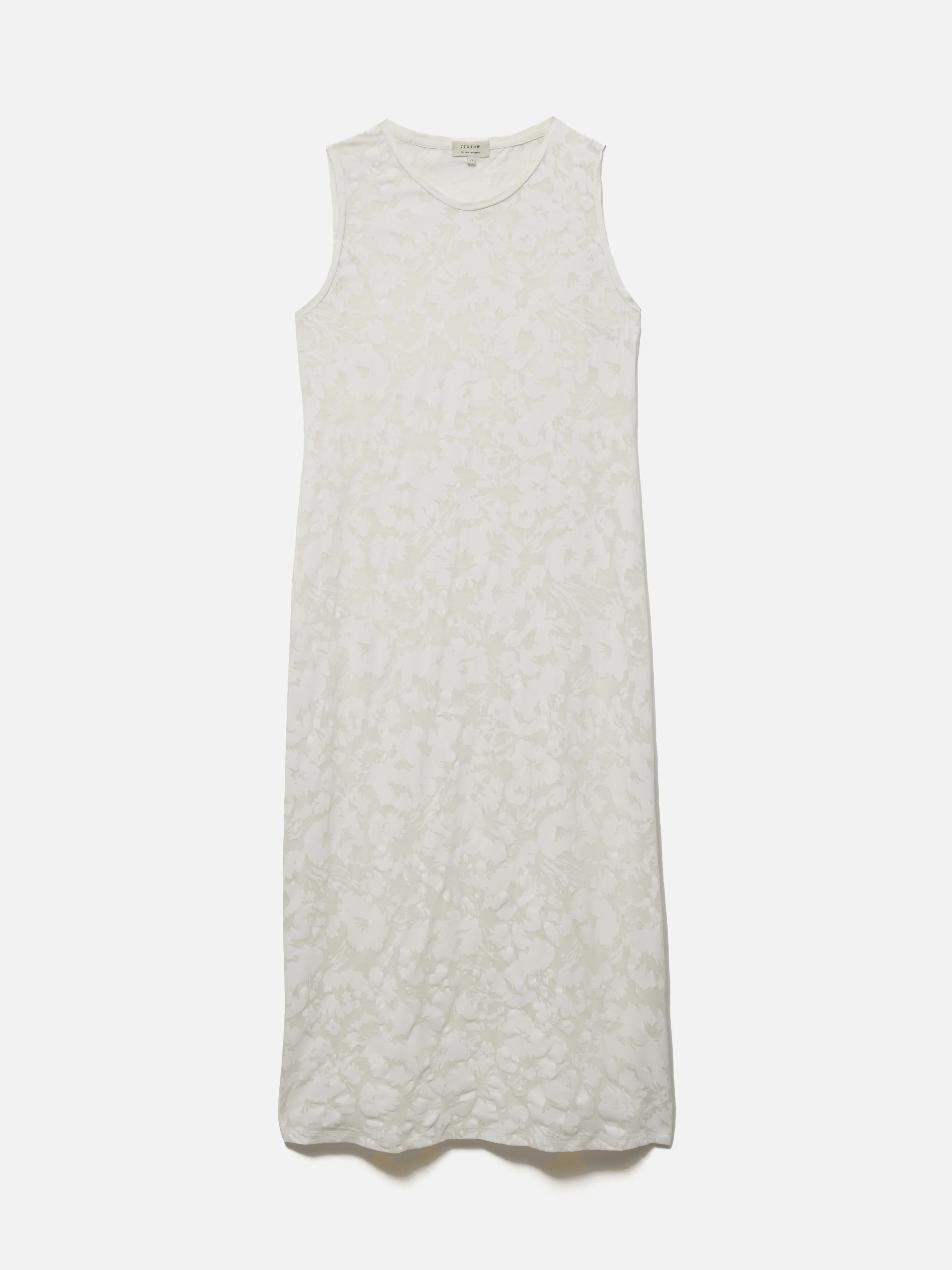 Printed Sheer Jersey Dress | White - Image 7