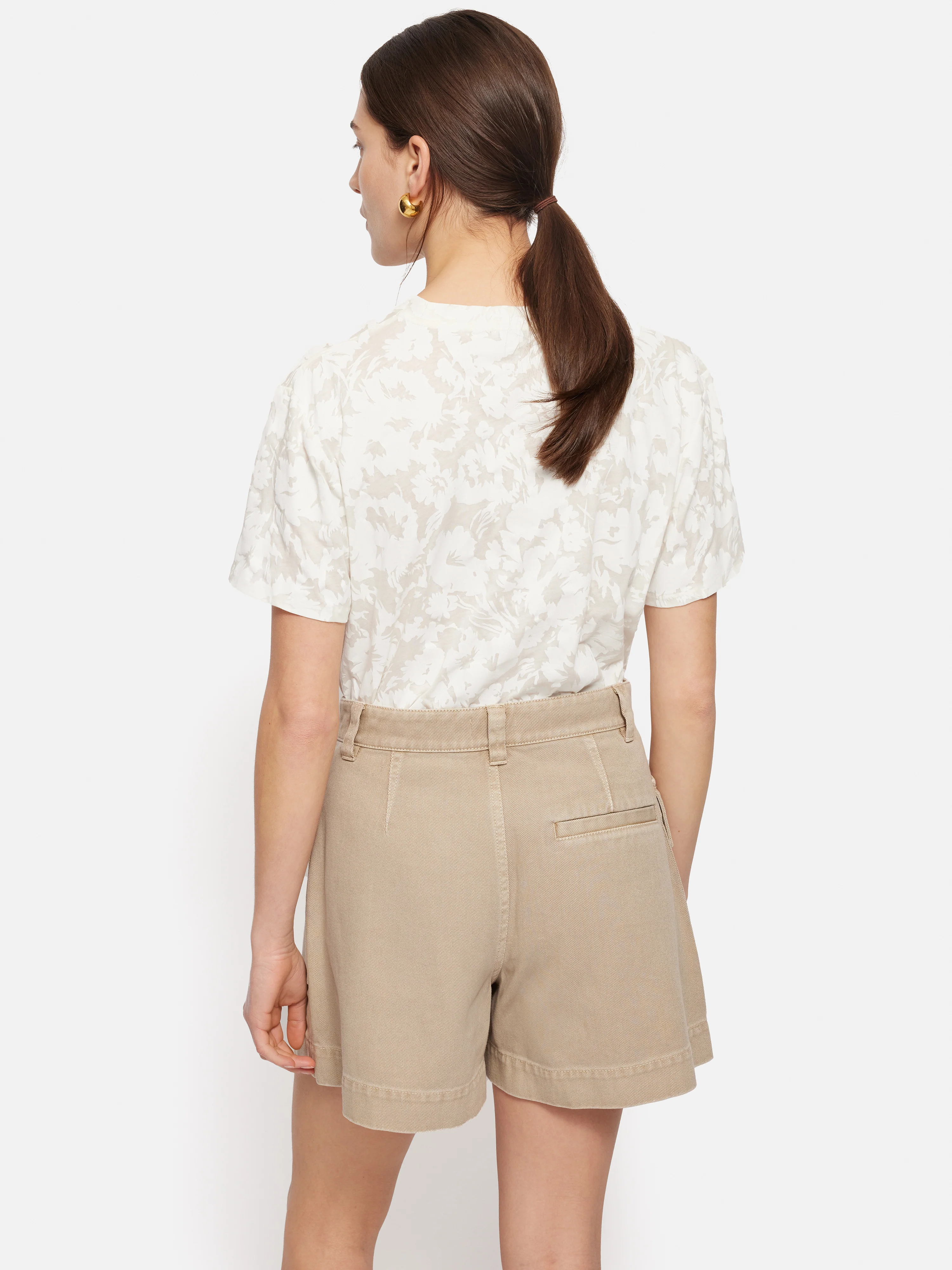 Printed Sheer Jersey Top | White - Image 5