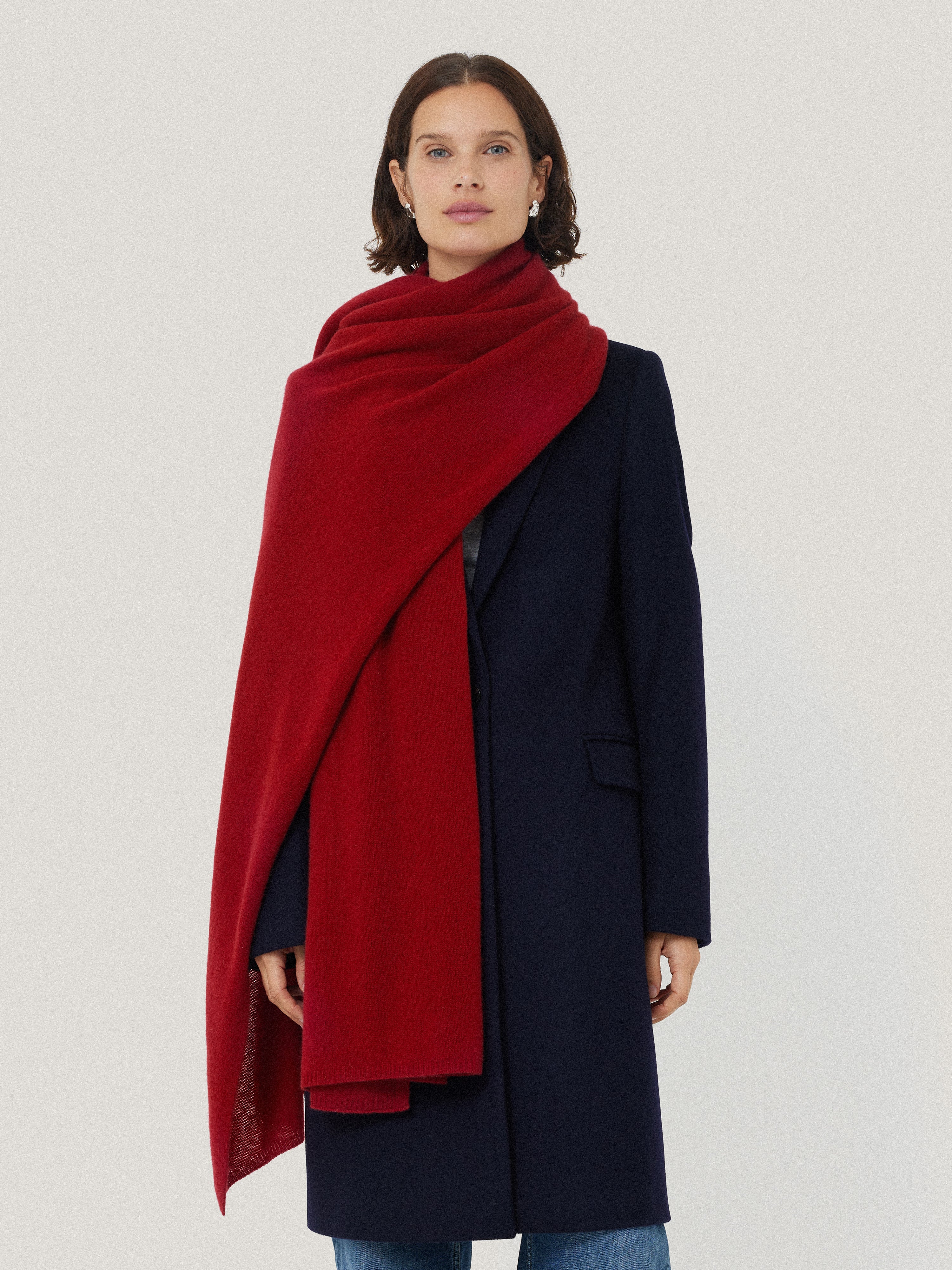 Pure Cashmere Blanket Scarf | Red - Image 3