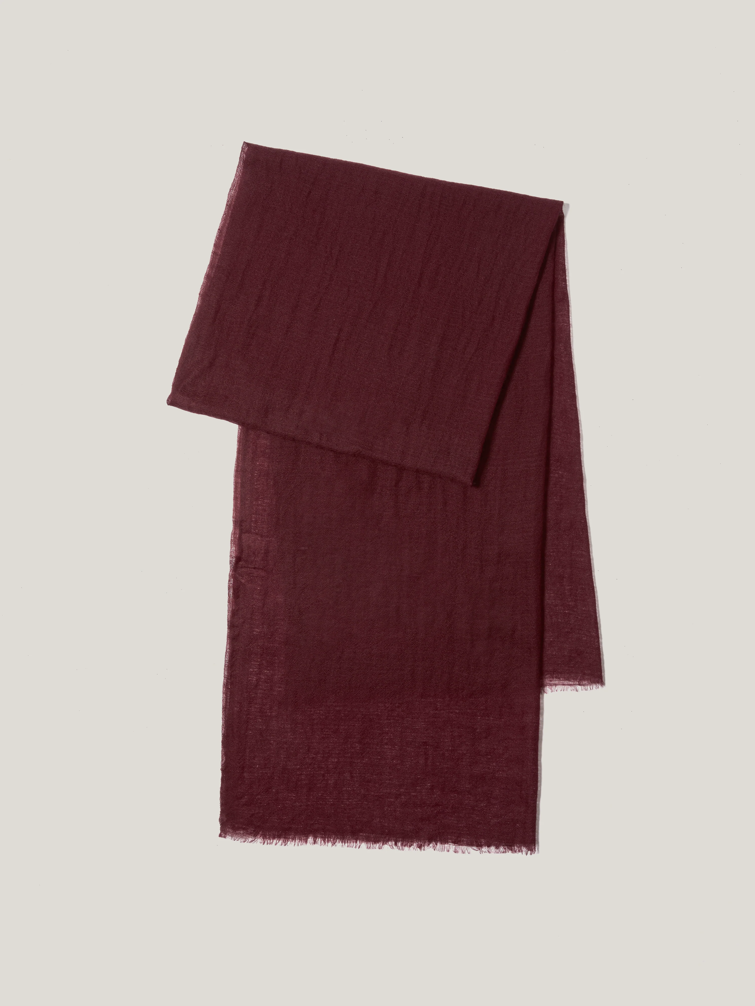 Pure Cashmere Gauze Scarf | Burgundy - Image 2