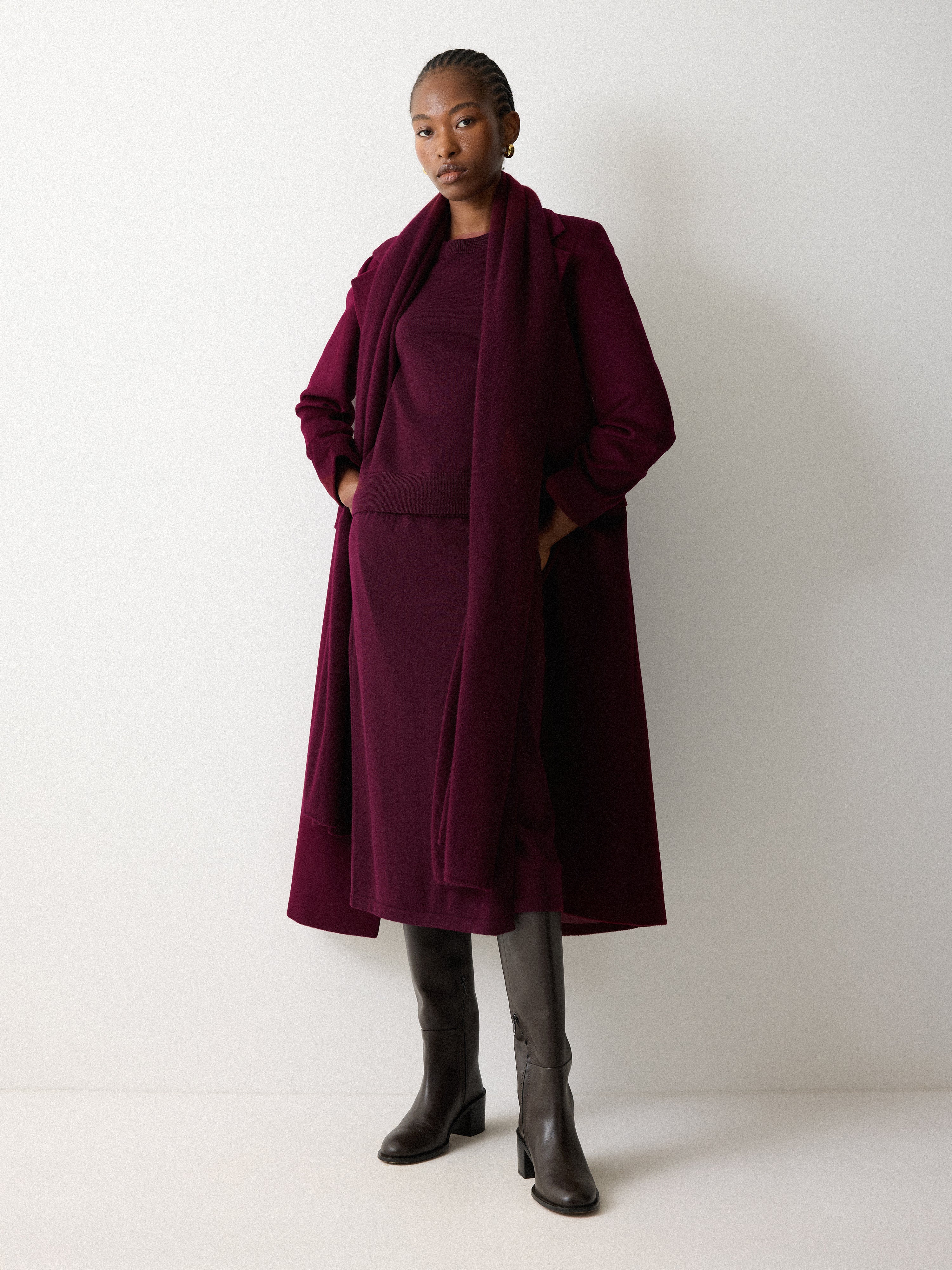 Pure Cashmere Scarf | Burgundy - Image 2