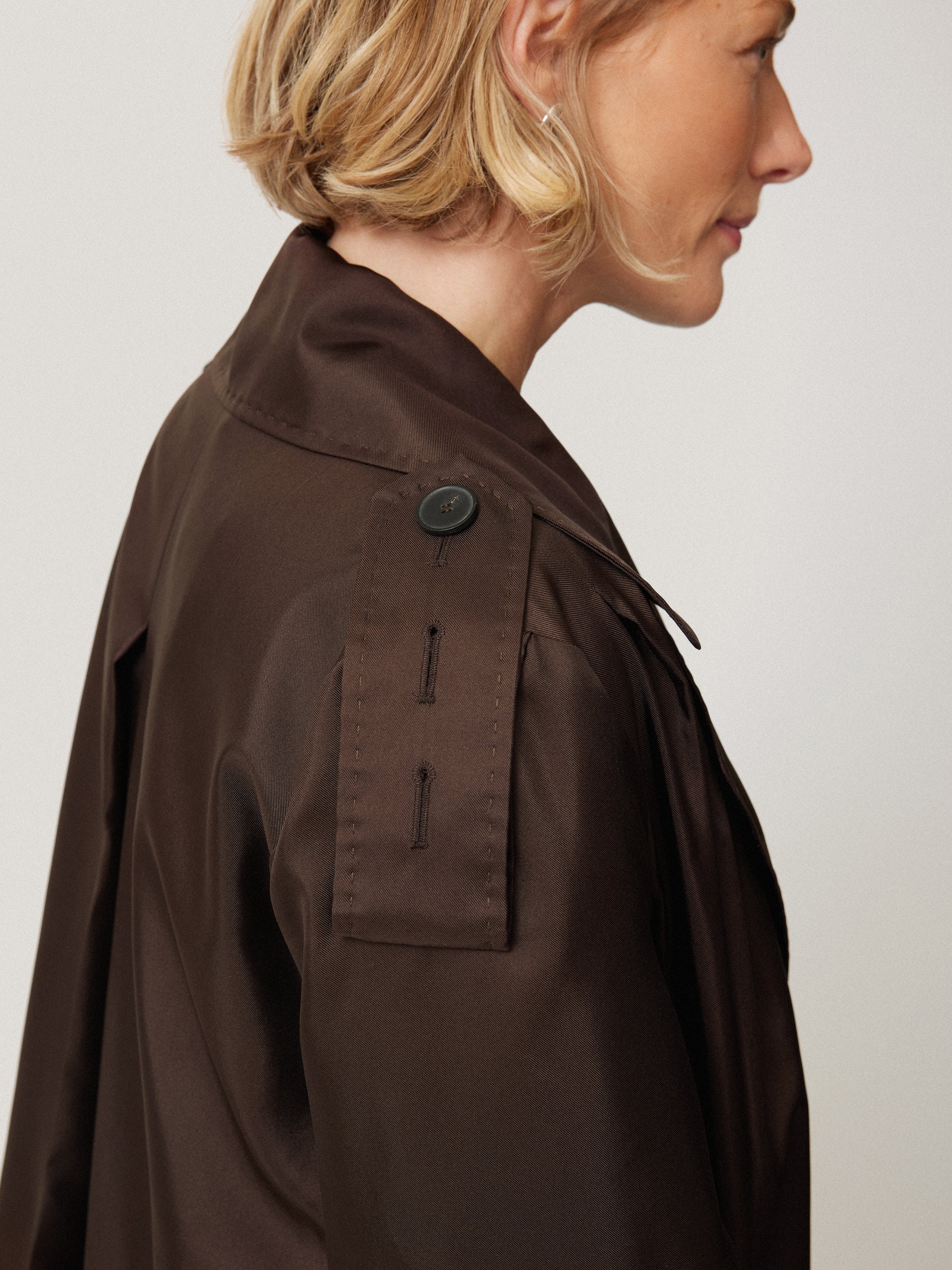 Pure Silk Trench Coat | Chocolate - Image 2