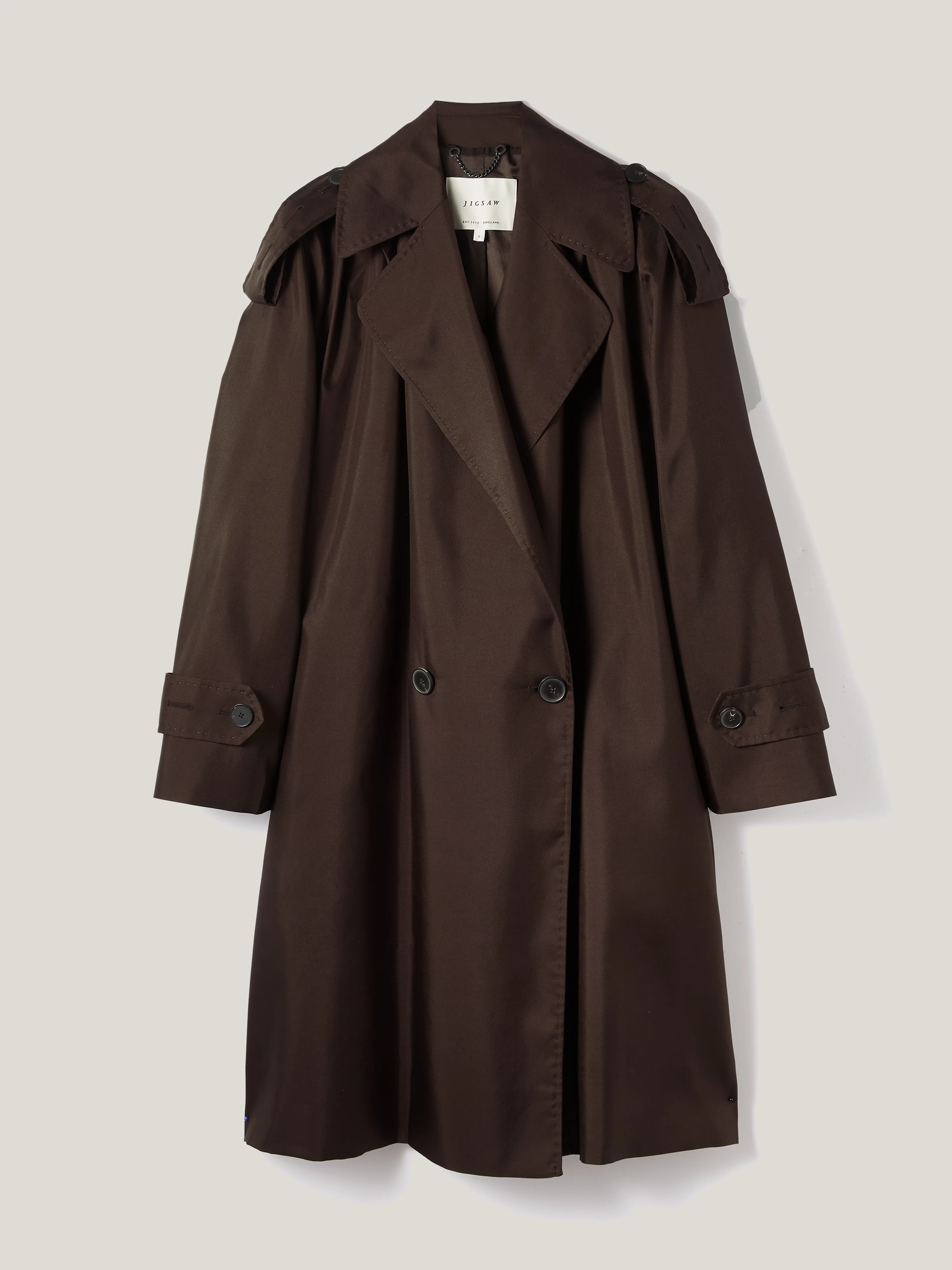 Pure Silk Trench Coat | Chocolate - Image 7