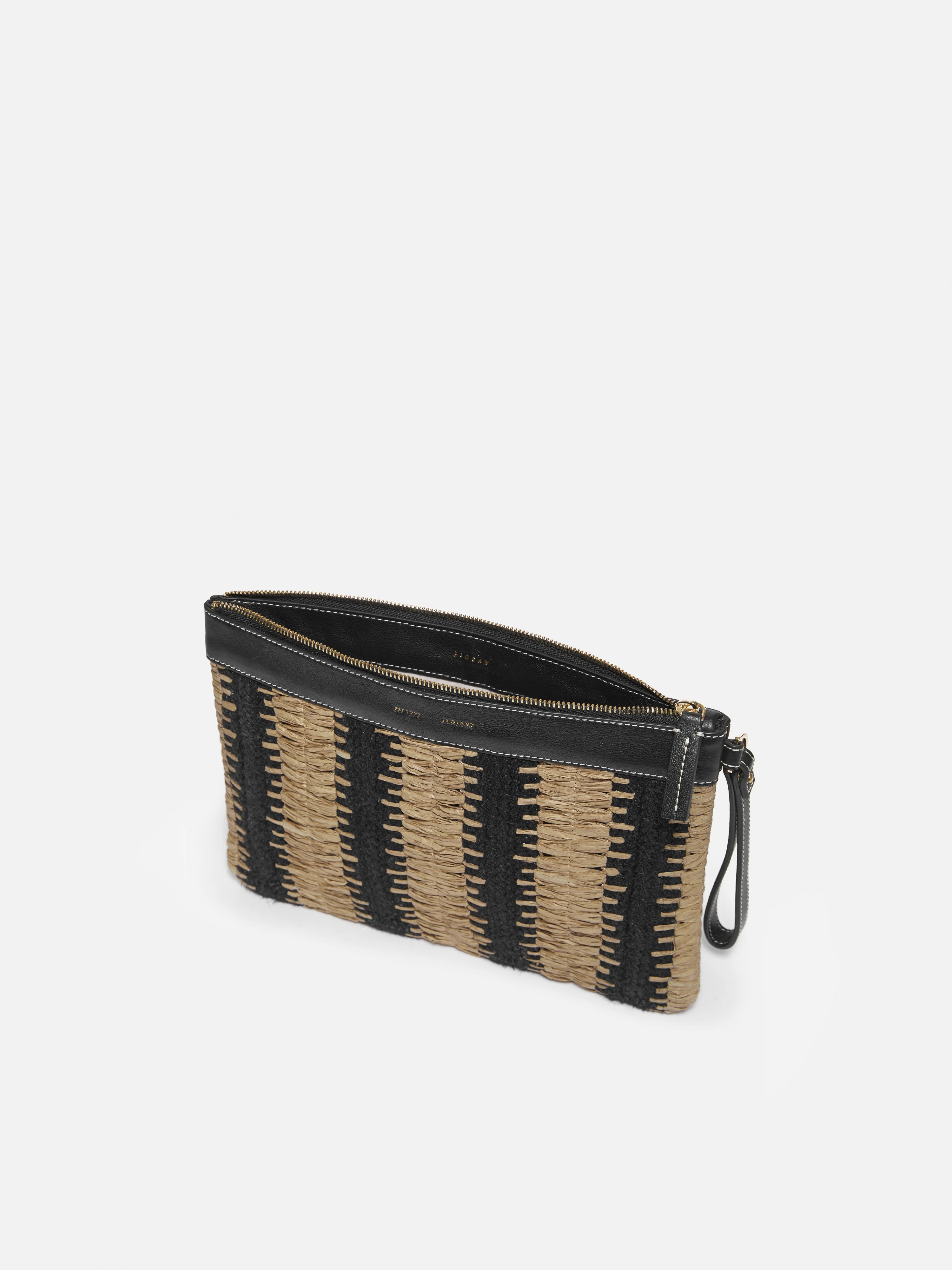 Raffia Stripe Pouch | Beige - Image 4