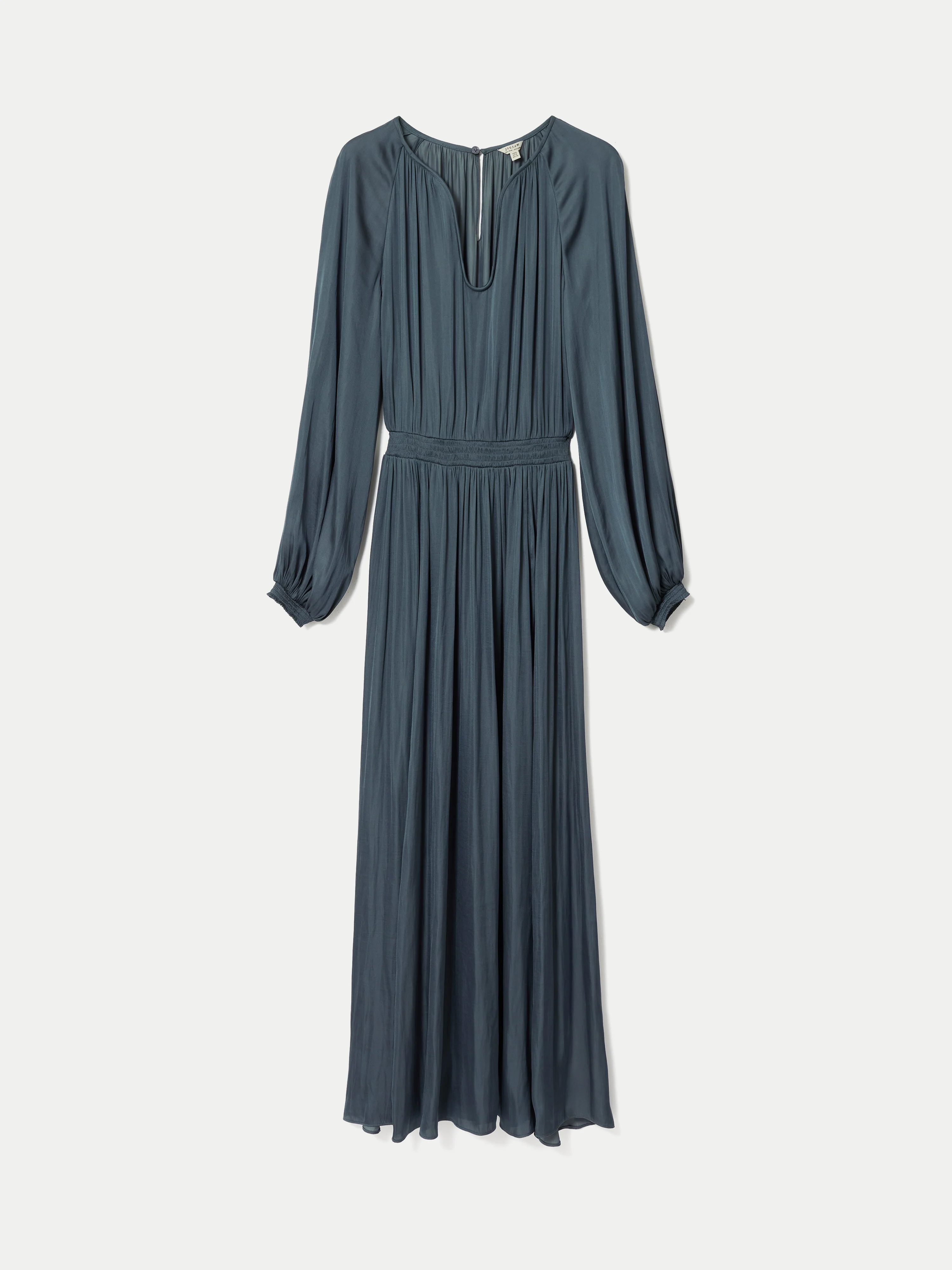 Recycled Satin U Neck Dress | Blue - Image 6