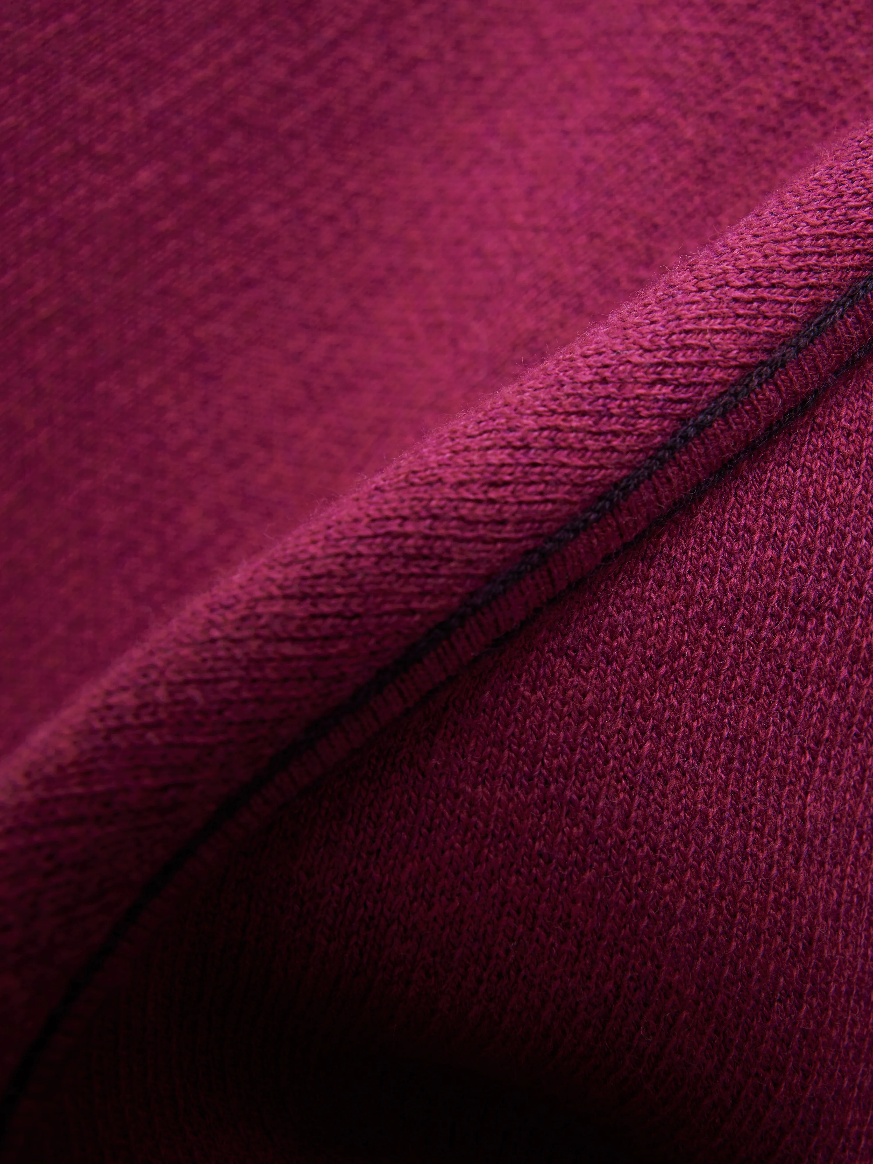 Reversible Cotton Blend Poncho | Burgundy - Image 9