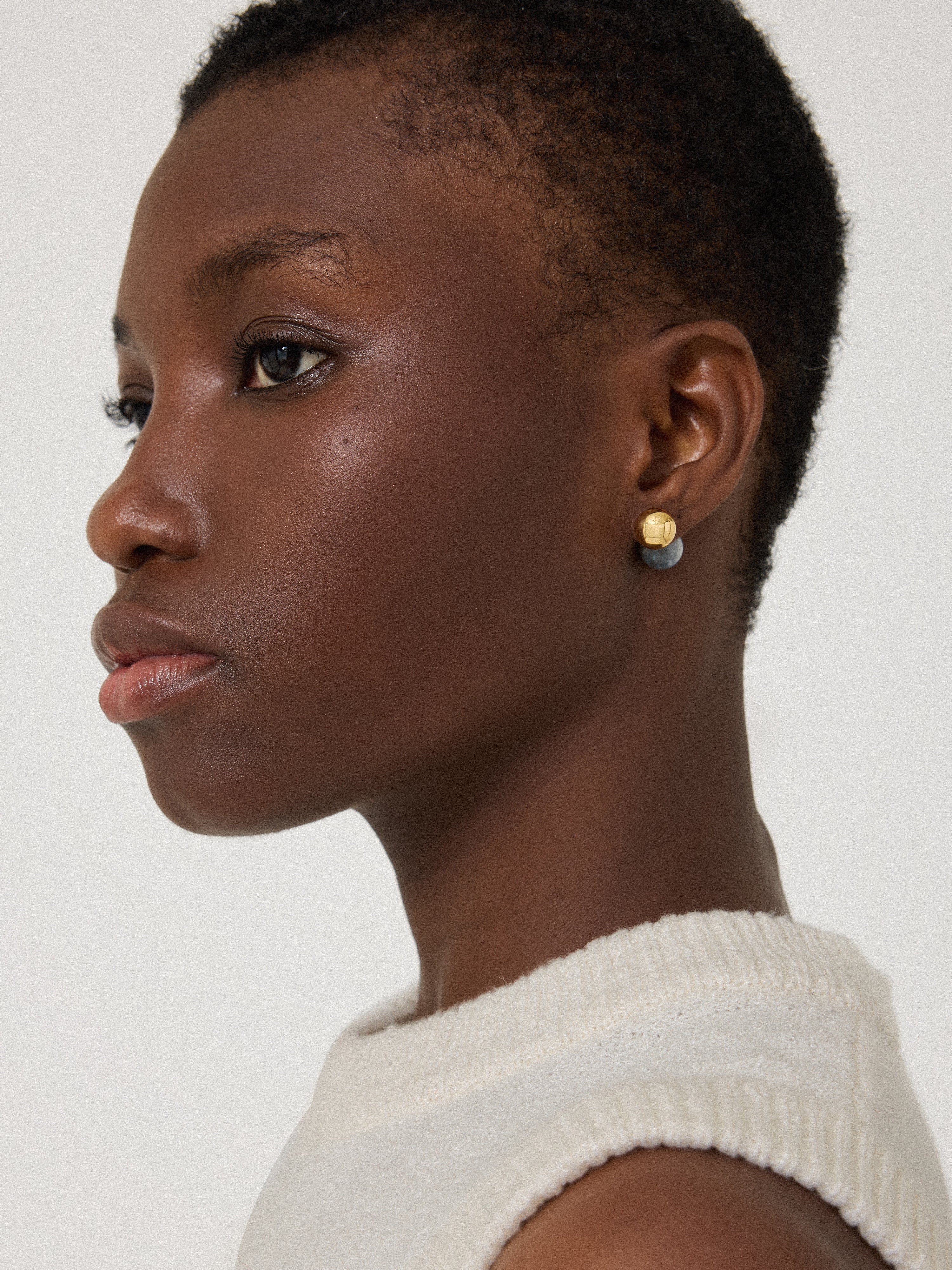 Reversible Stud Earring | Gold - Image 2