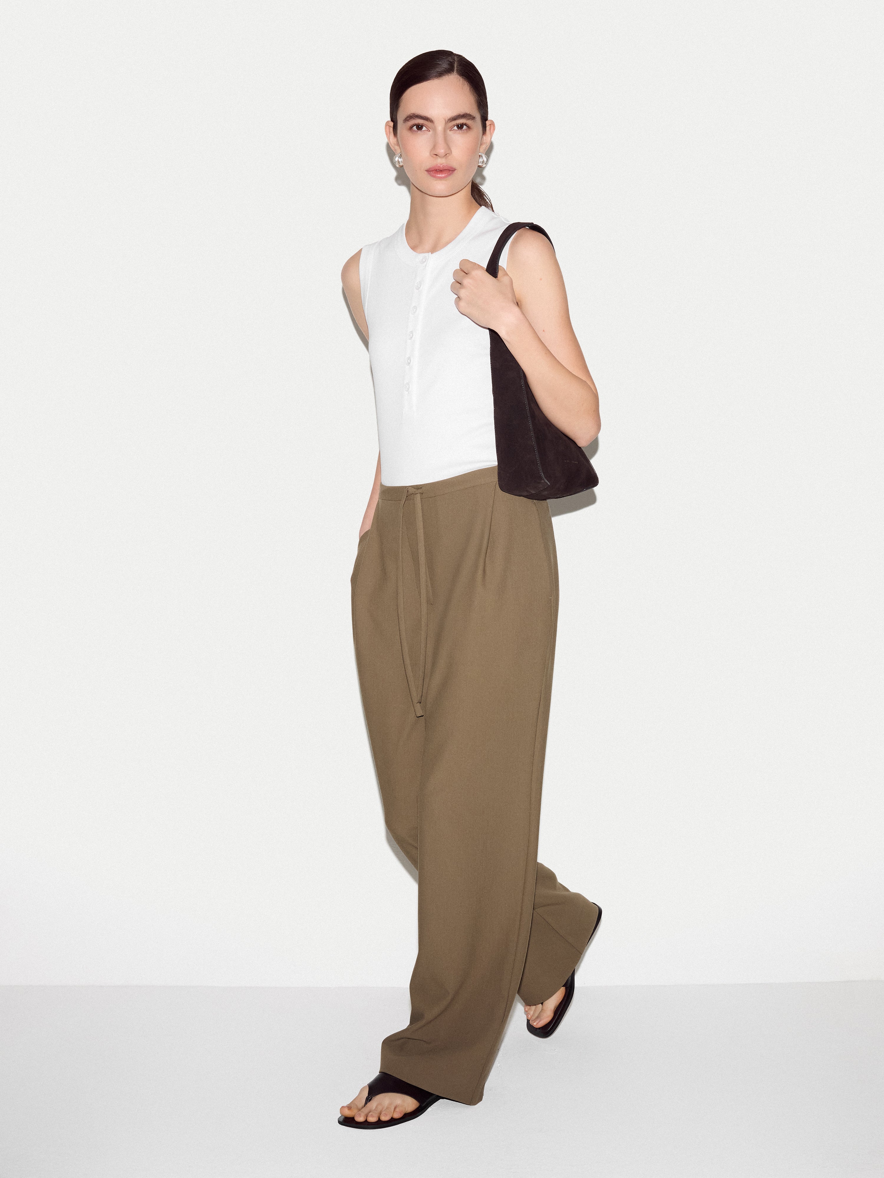 Ribbed Henley Vest | White - Image 3