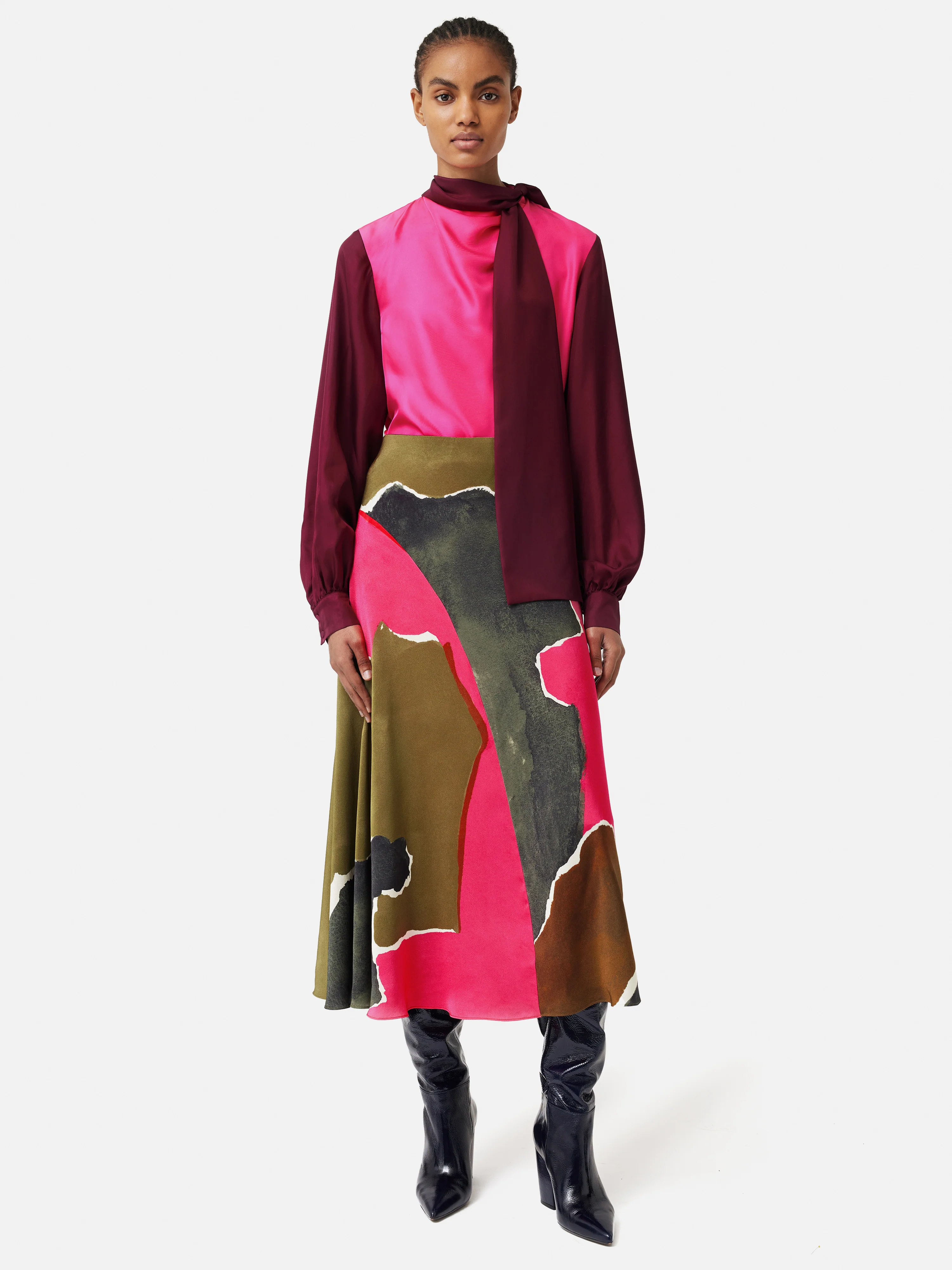 ROKSANDA Colour Block Silk Top | Multi - Image 2