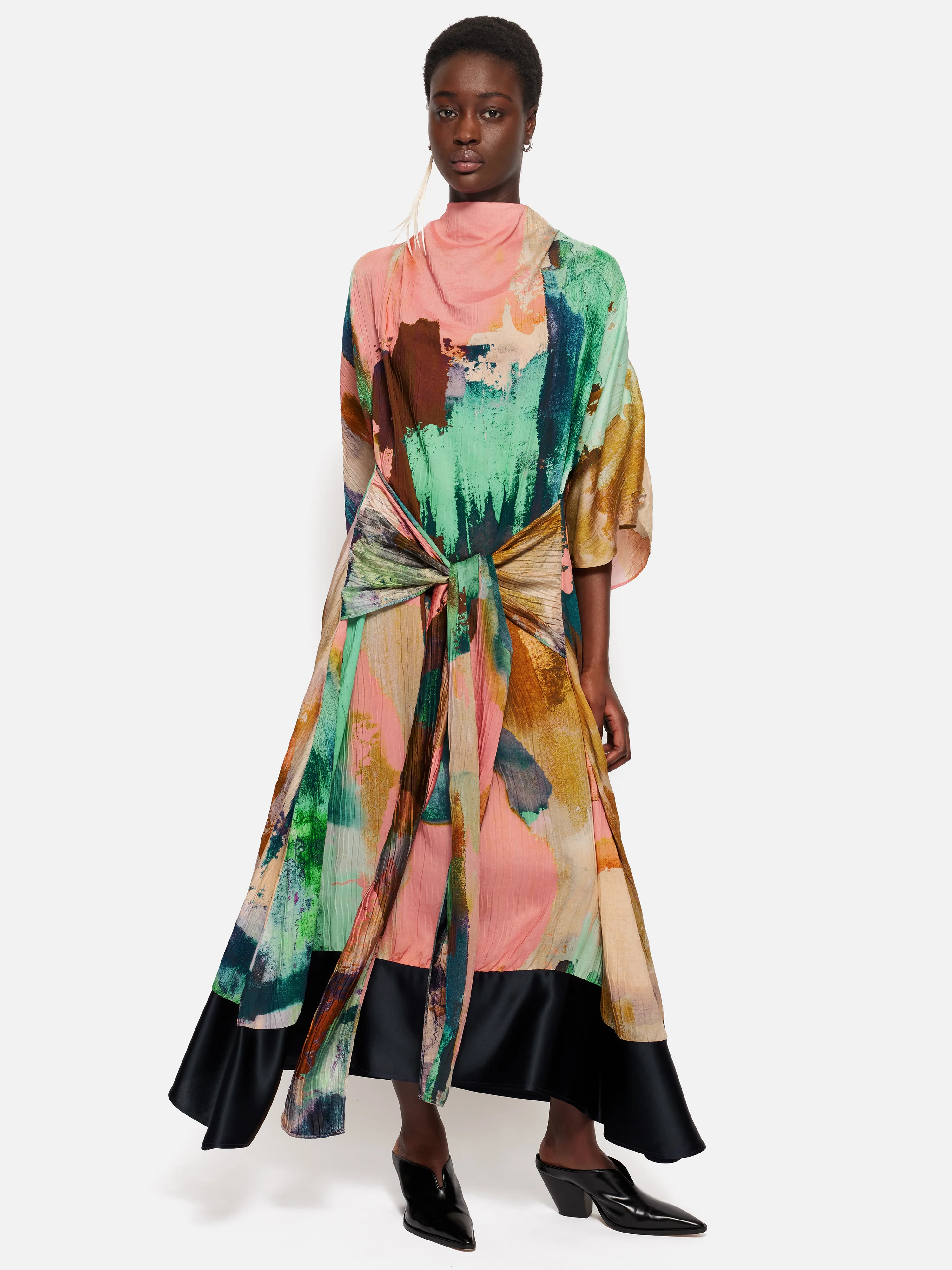 Roksanda Knotted Plisse Dress | Multi - Image 4