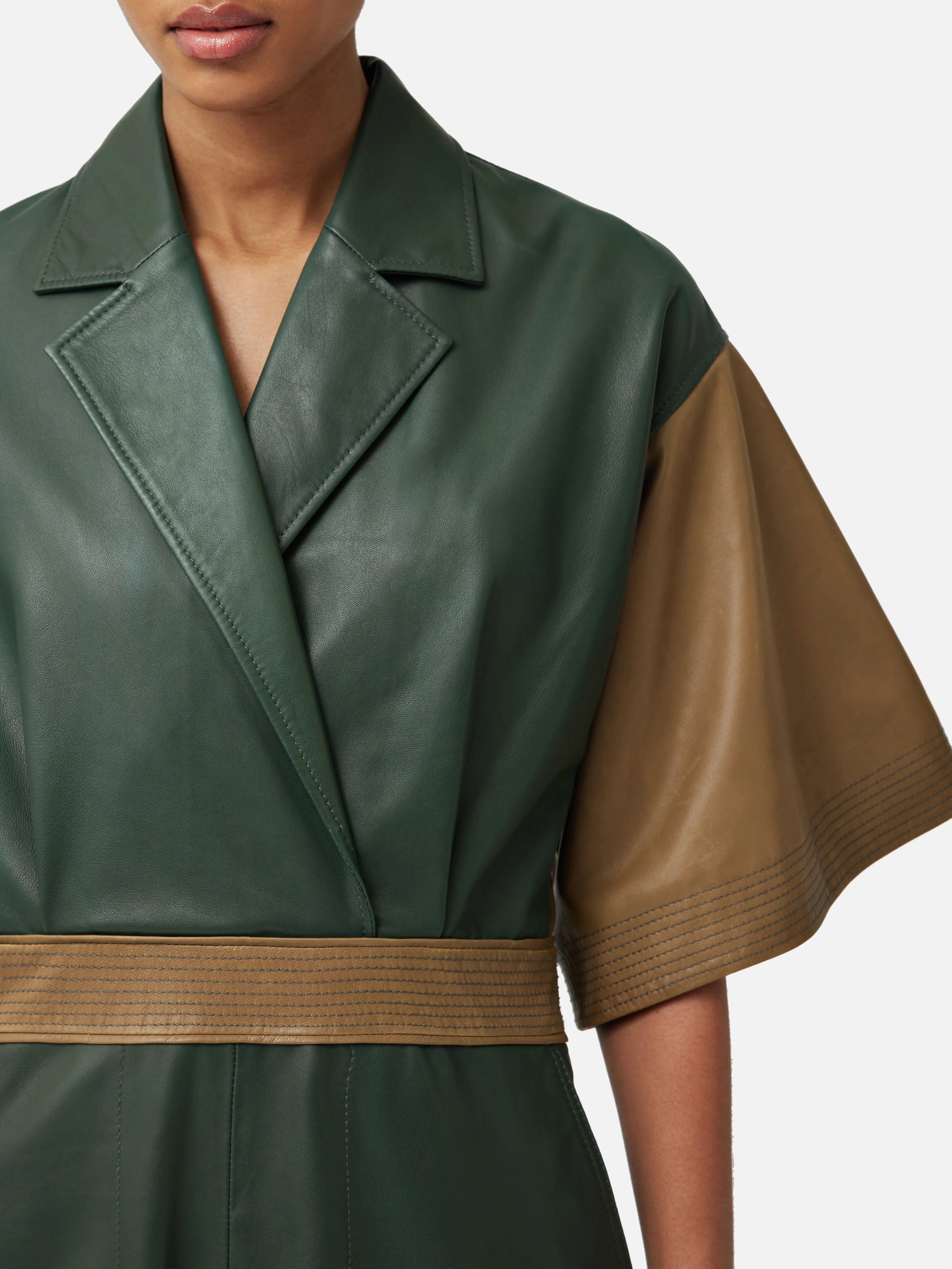ROKSANDA Leather Dress | Khaki - Image 4