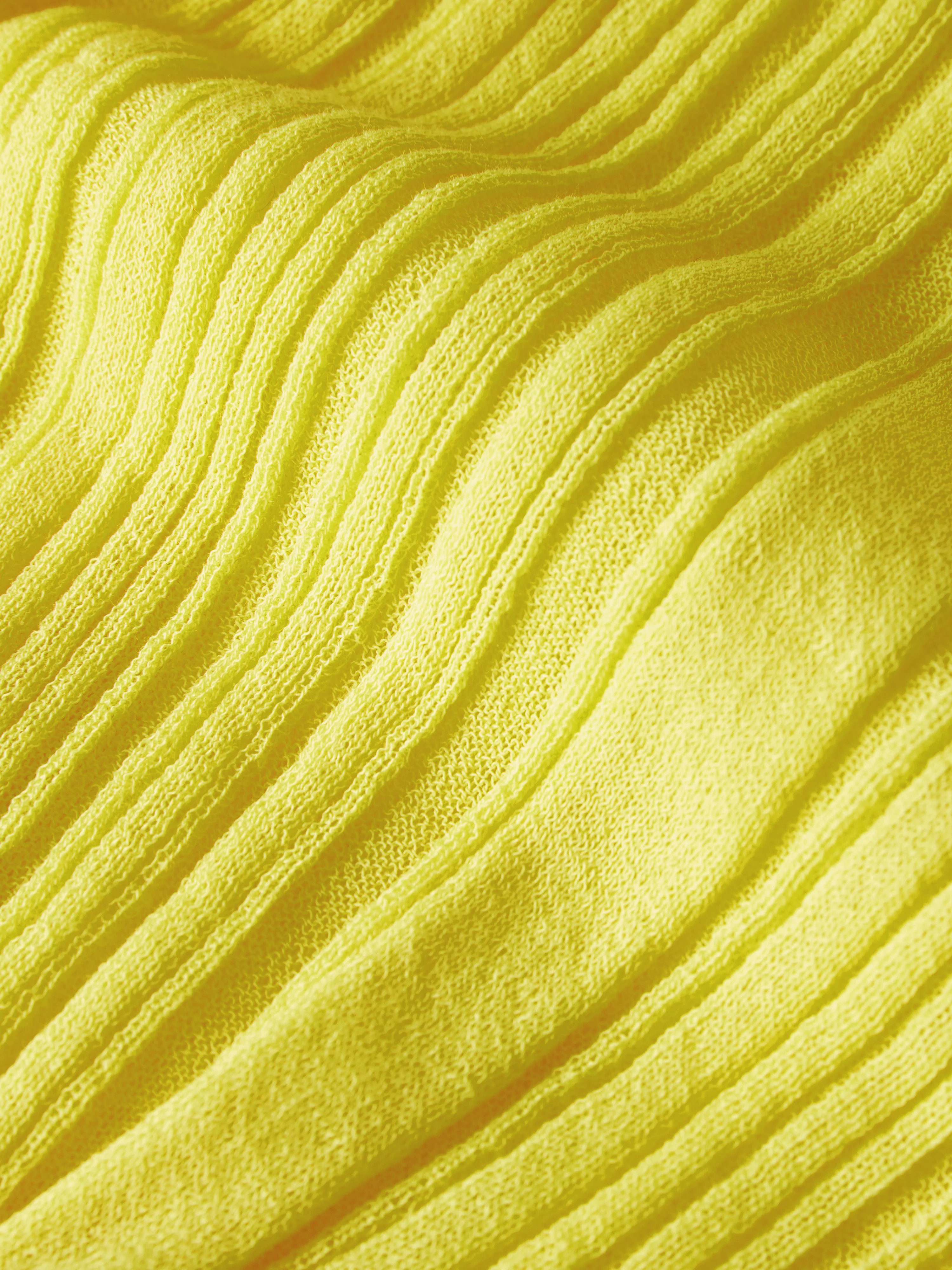 ROKSANDA Plisse Knit Polo Neck | Yellow - Image 8