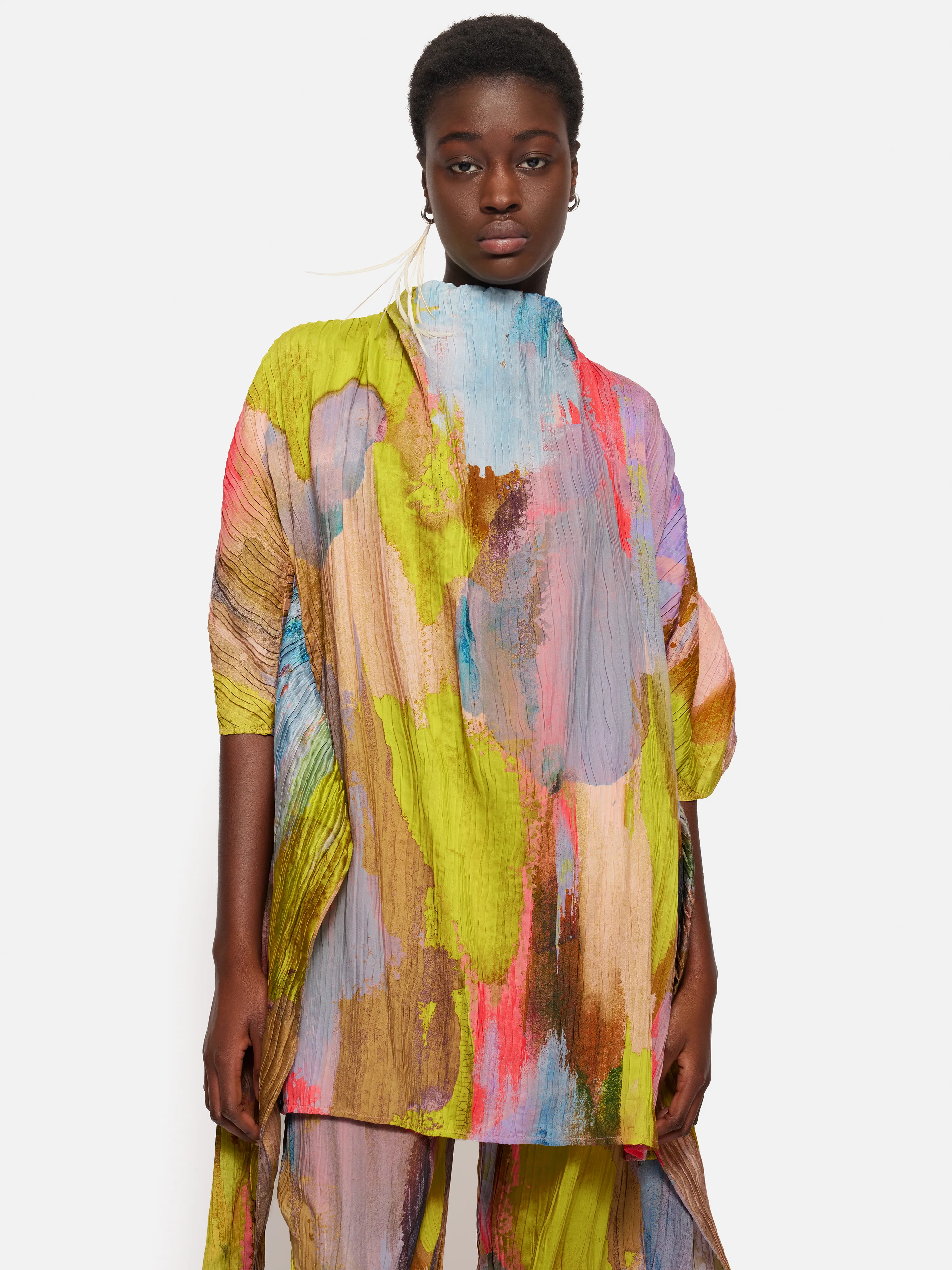 Roksanda Plisse Knotted Tabard | Multi - Image 2