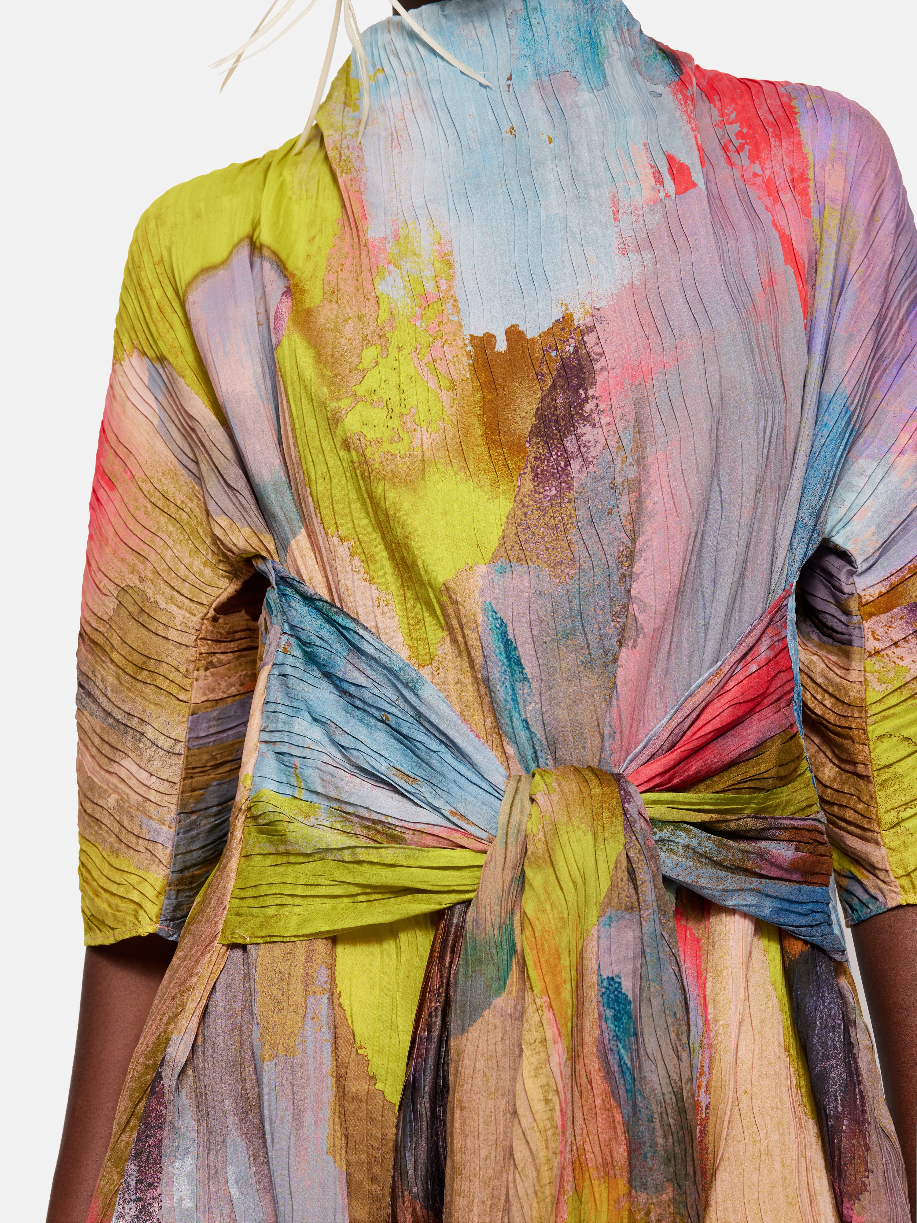 Roksanda Plisse Knotted Tabard | Multi - Image 3