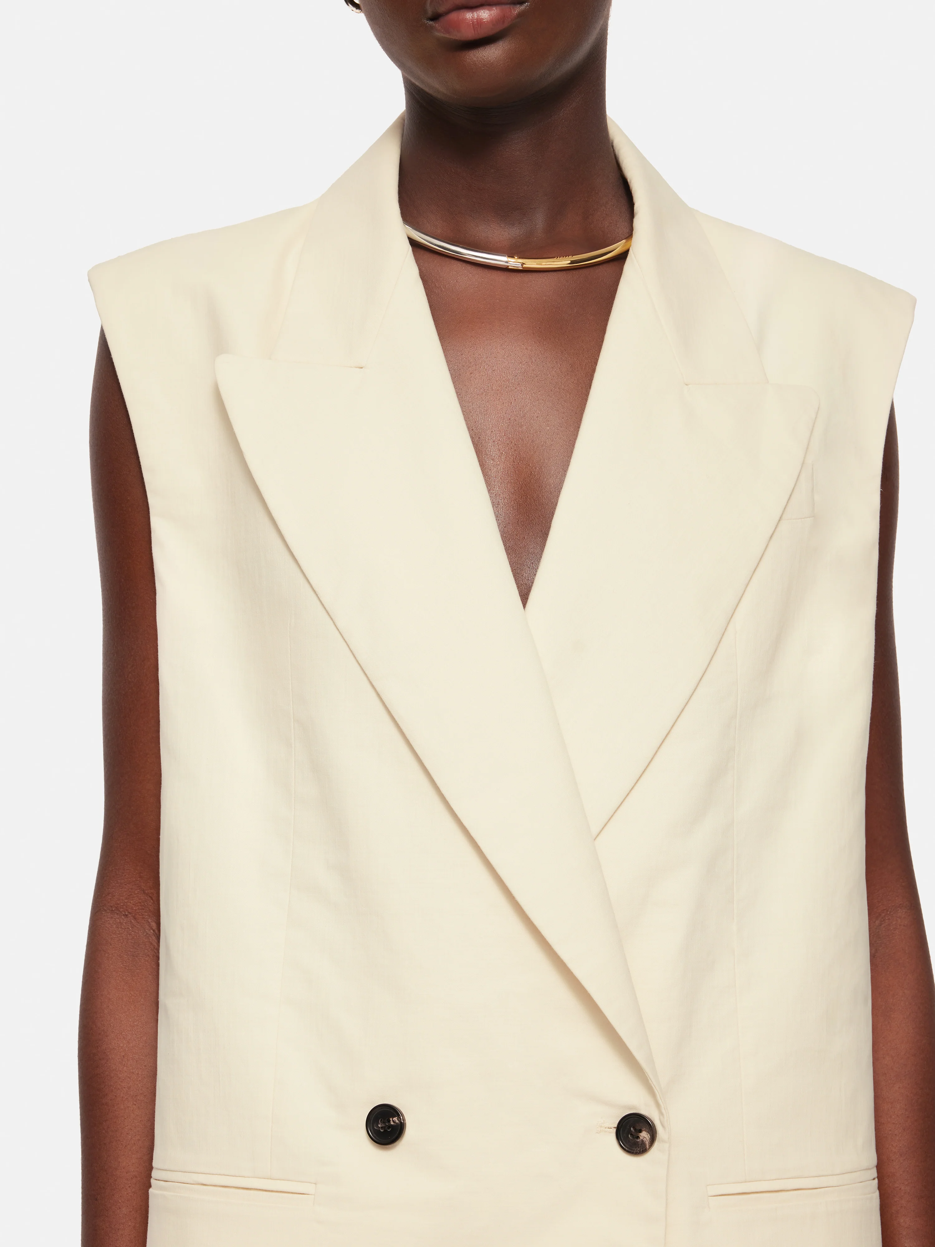 Roksanda Sleeveless Blazer | Cream - Image 4
