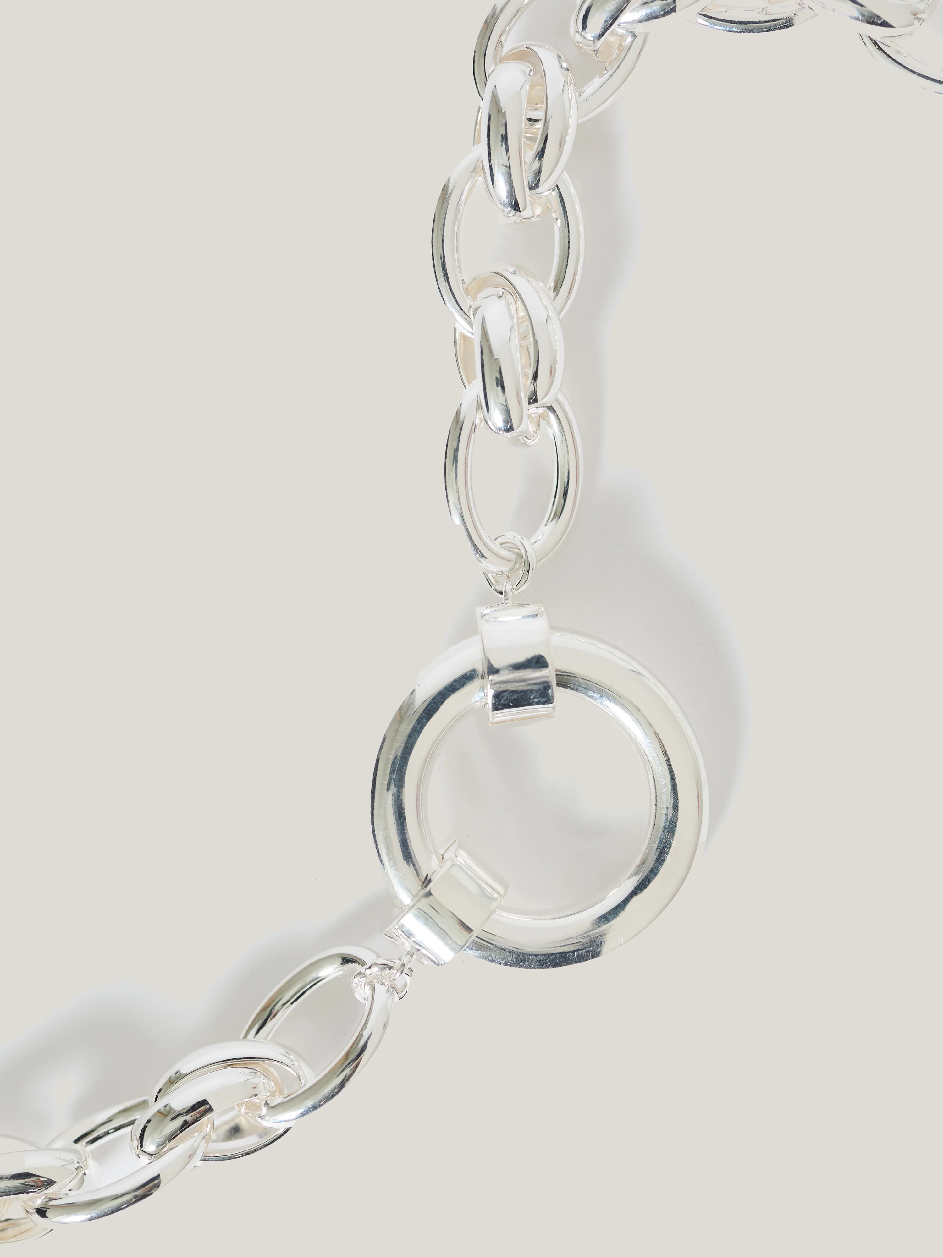 Round Link Chain Necklace | Silver - Image 3
