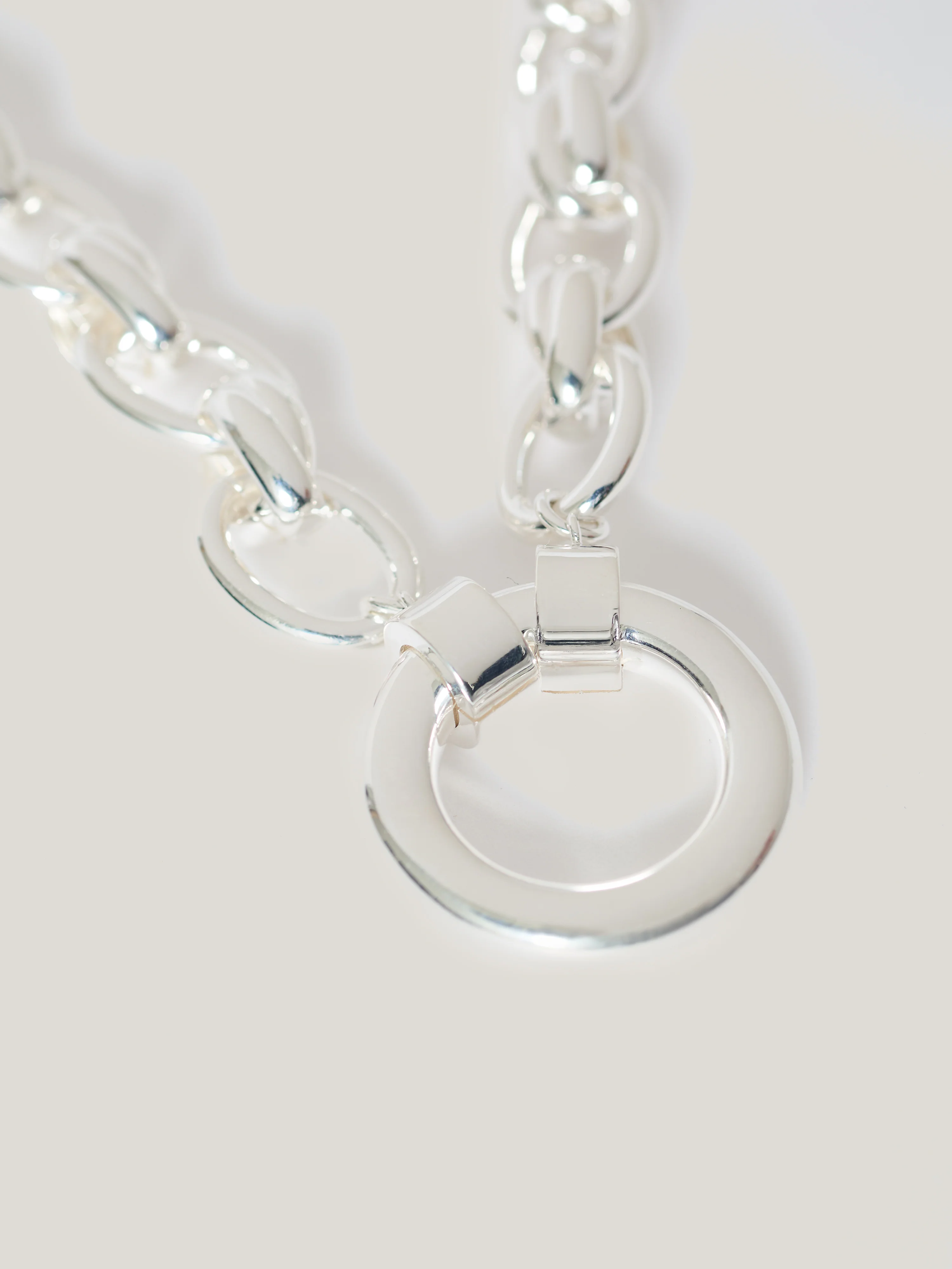 Round Link Chain Necklace | Silver - Image 4