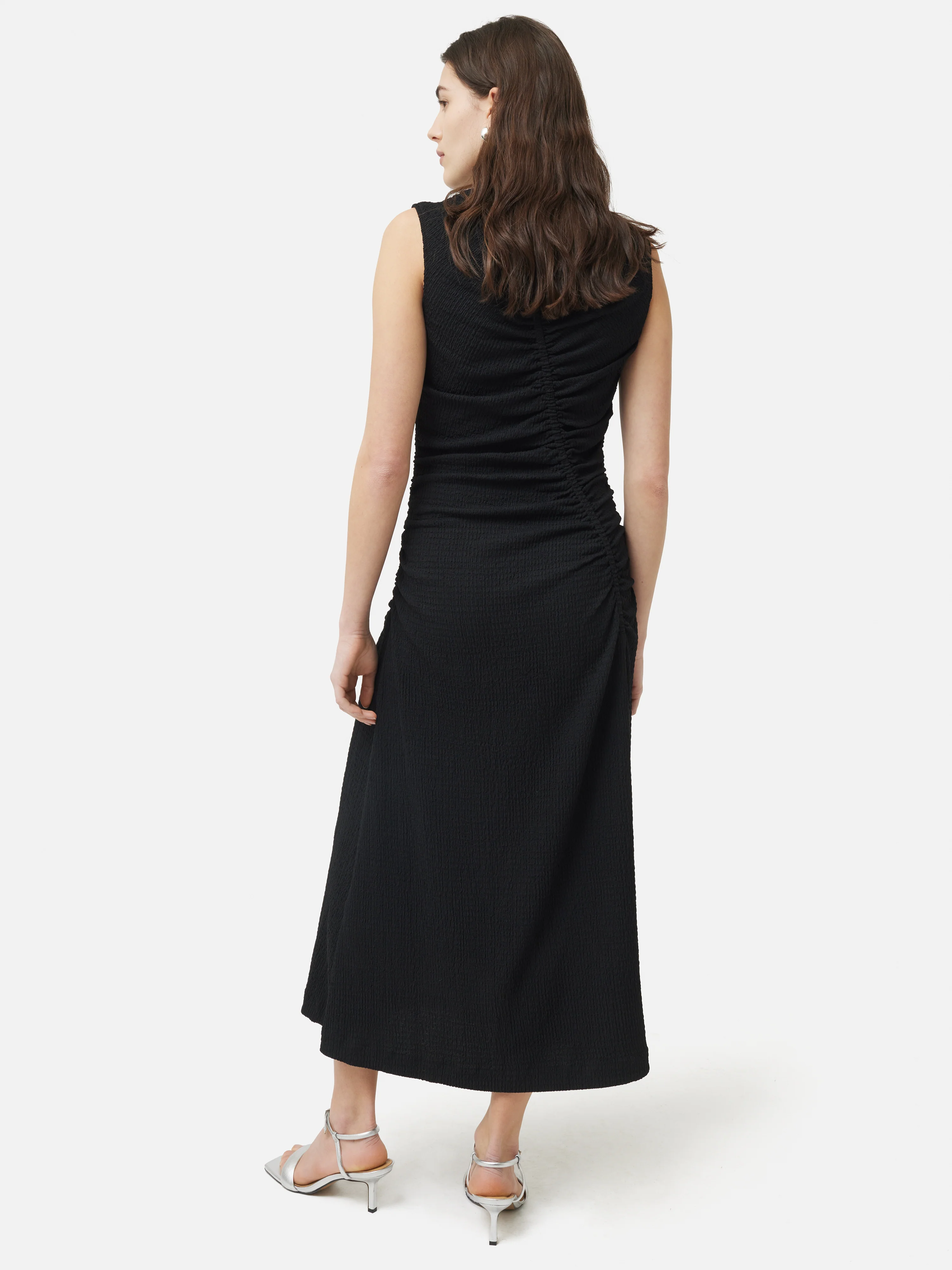 Ruched Jersey Dress | Black - Image 4