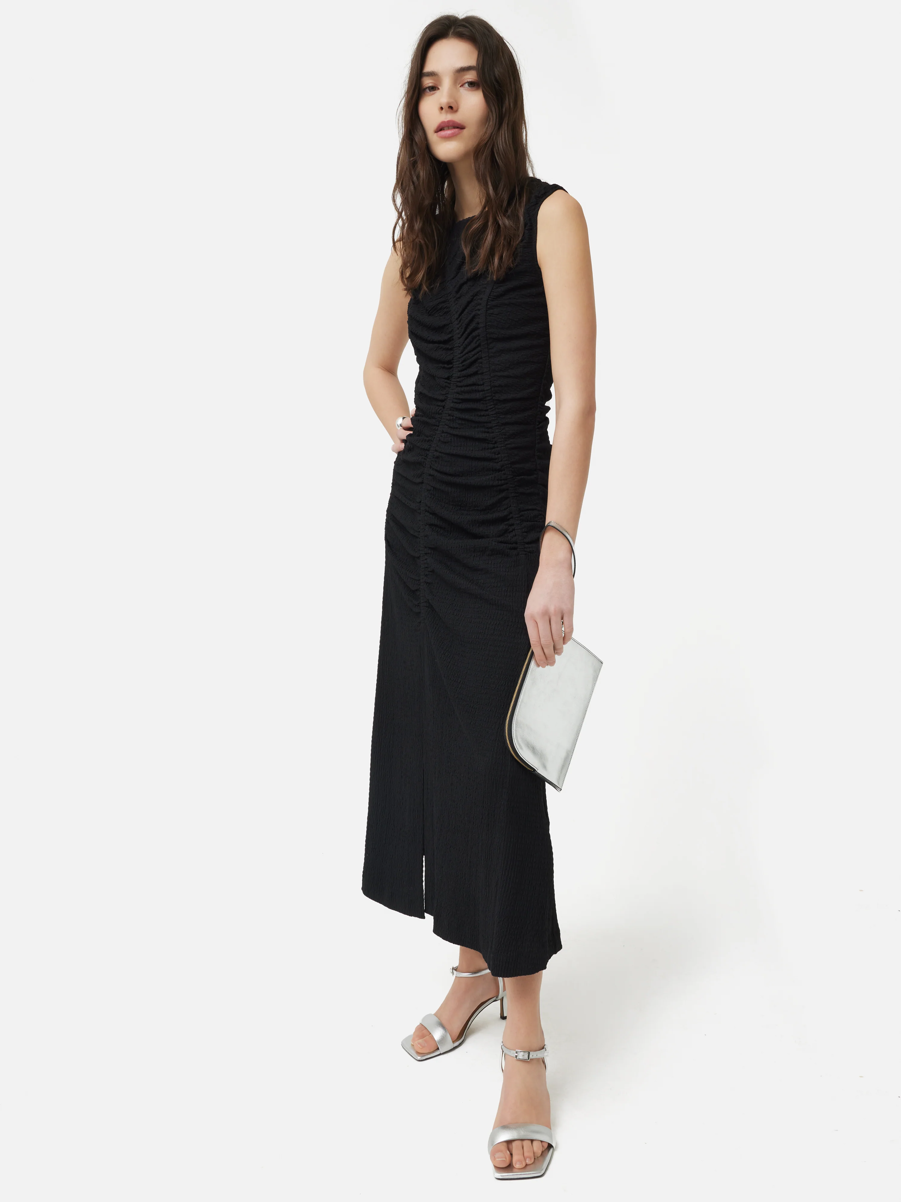 Ruched Jersey Dress | Black - Image 5