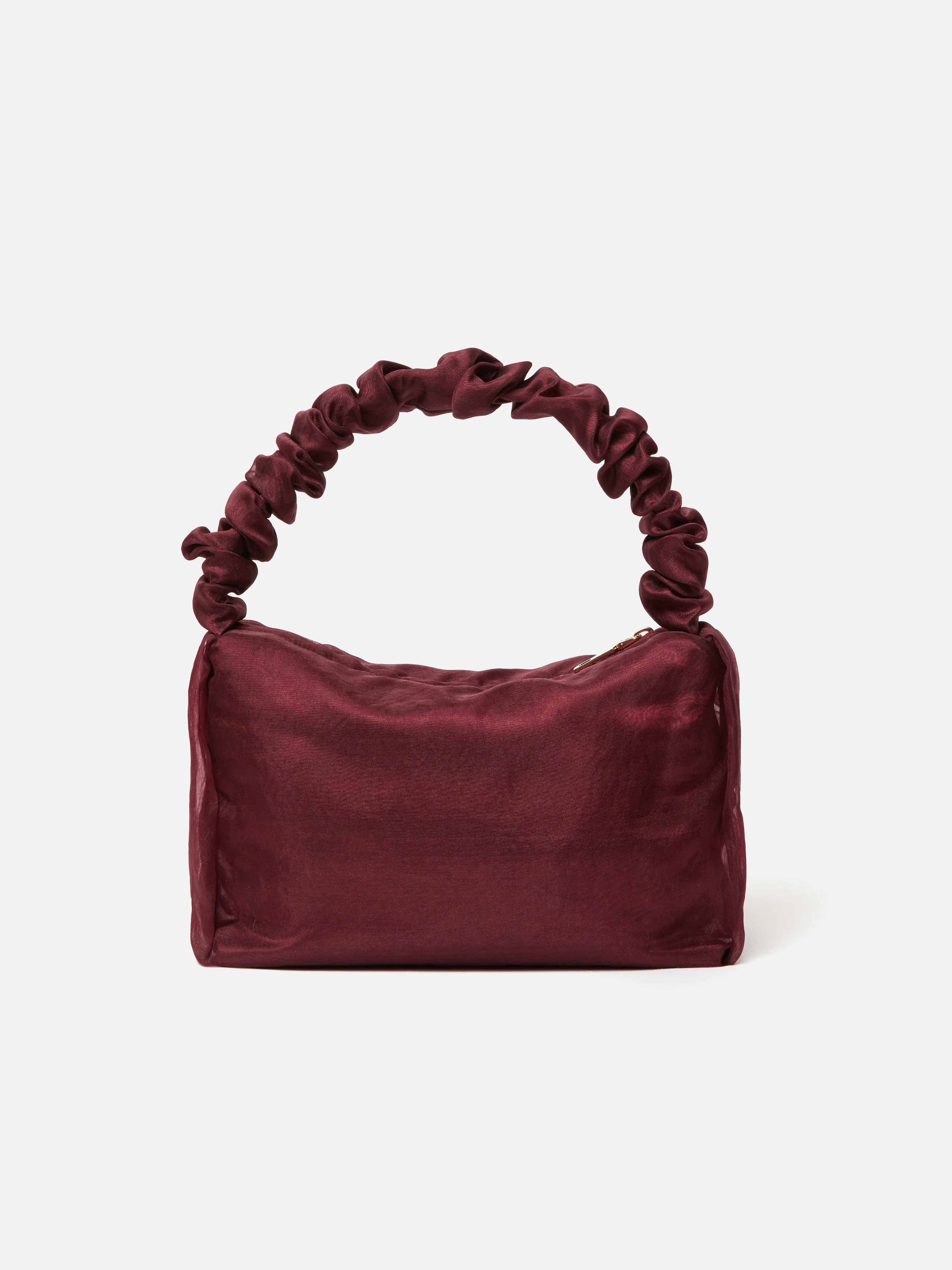 Ruched Organza Mini Bag | Burgundy - Image 6