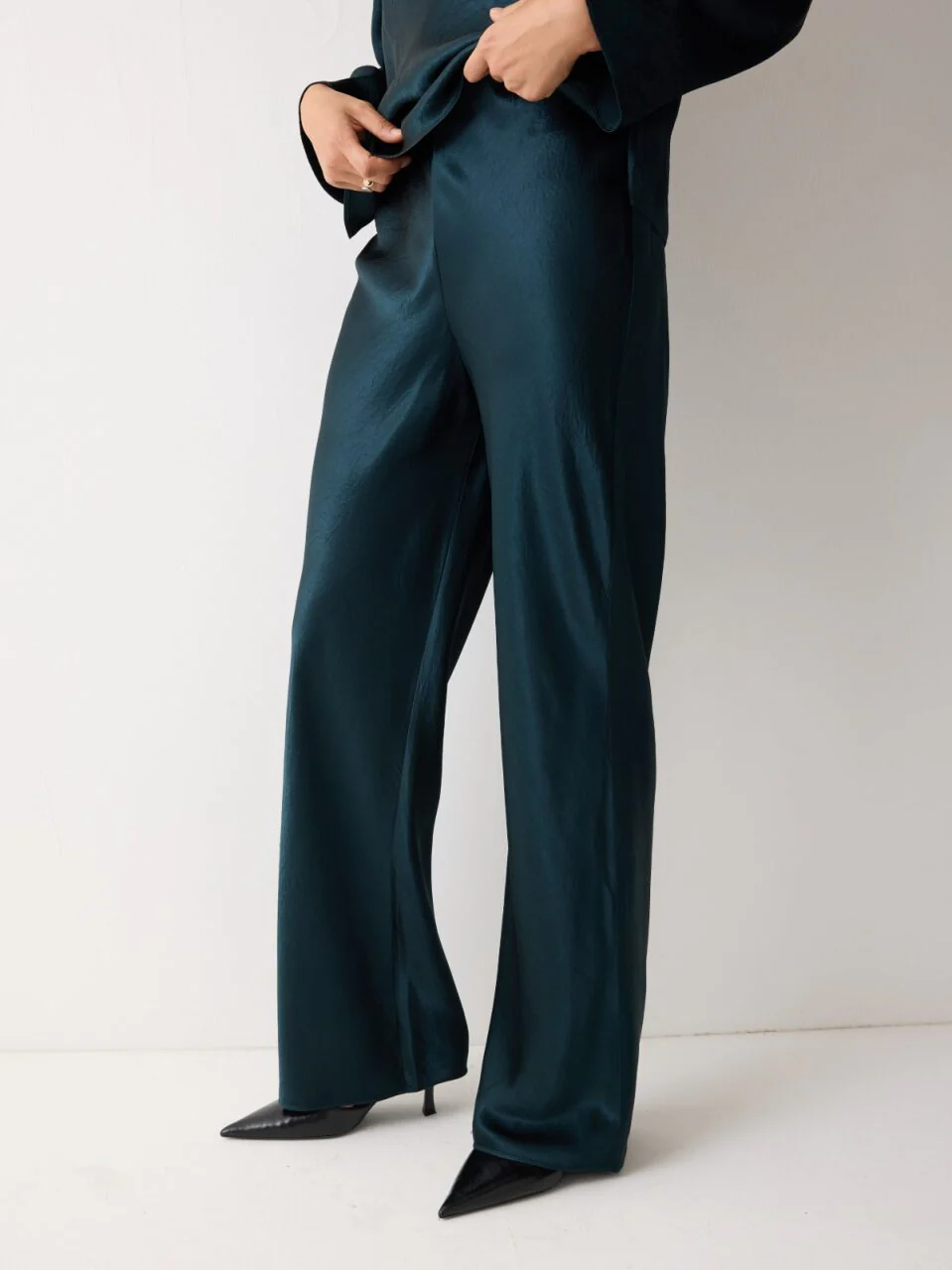 Satin Bias Trouser | Green - Image 3