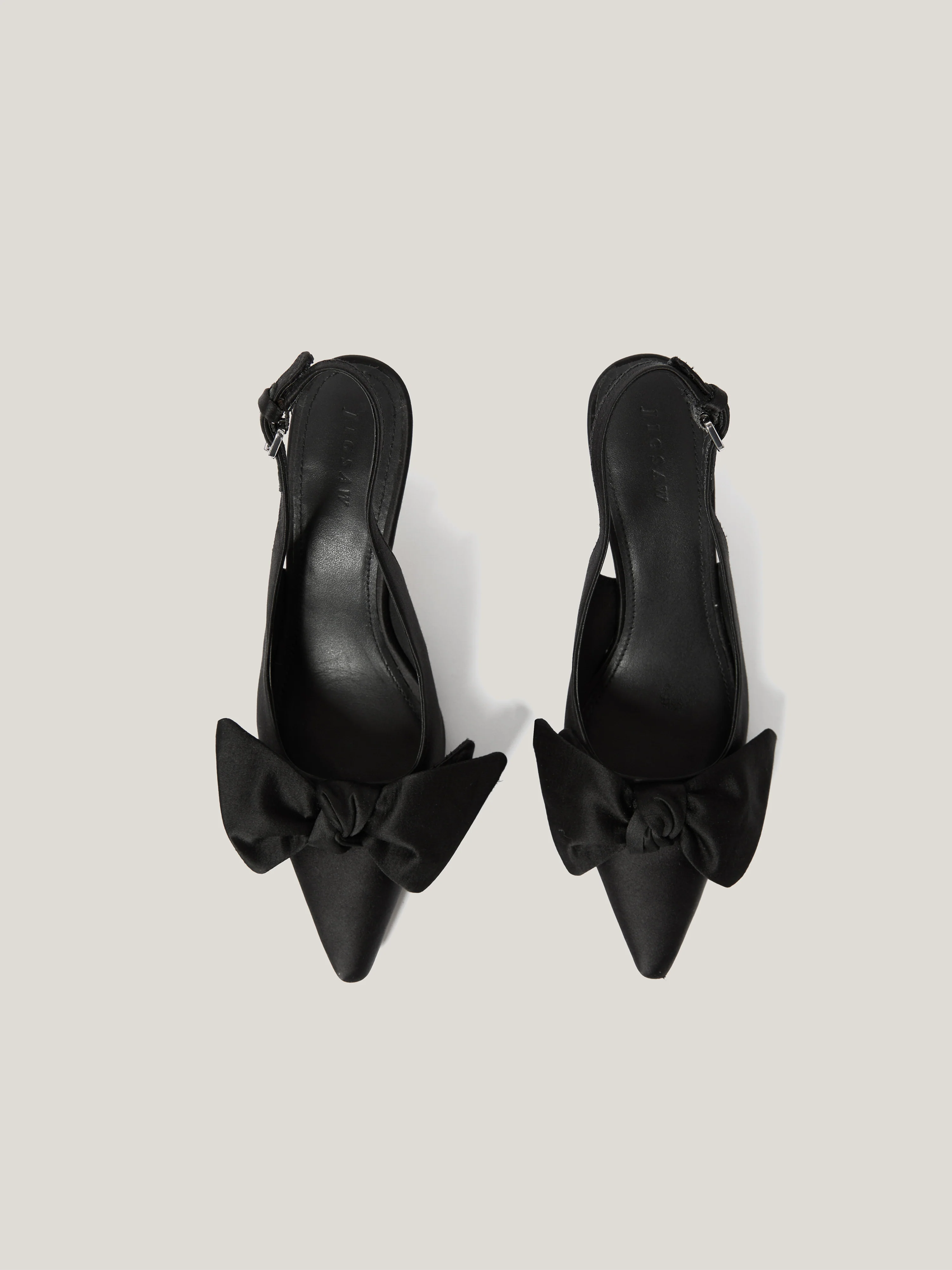 Satin Bow Slingback Heel | Black - Image 7