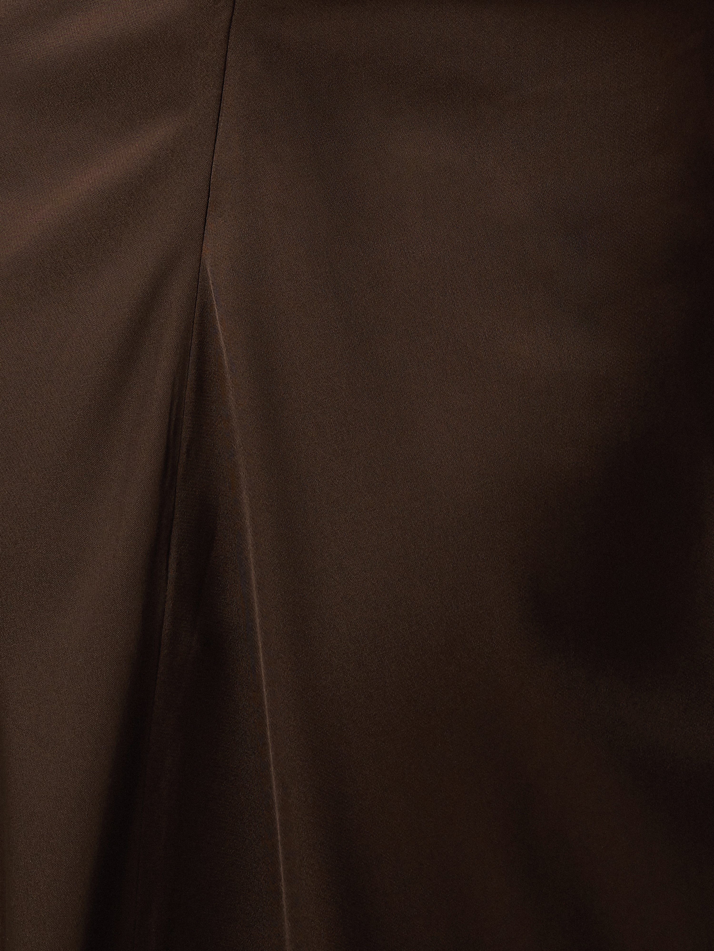 Satin Crepe Midi Dress | Brown - Image 6